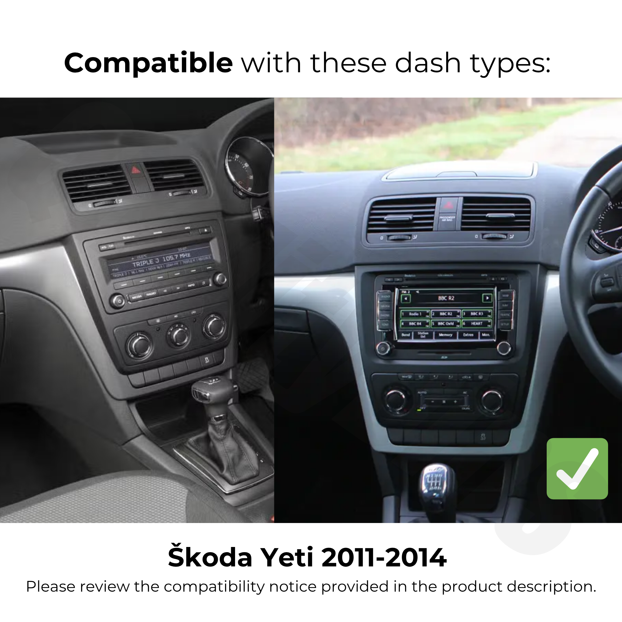 Škoda Yeti 2011-2014 | Apple CarPlay/Android Auto Plug & Plug Upgrade Kit