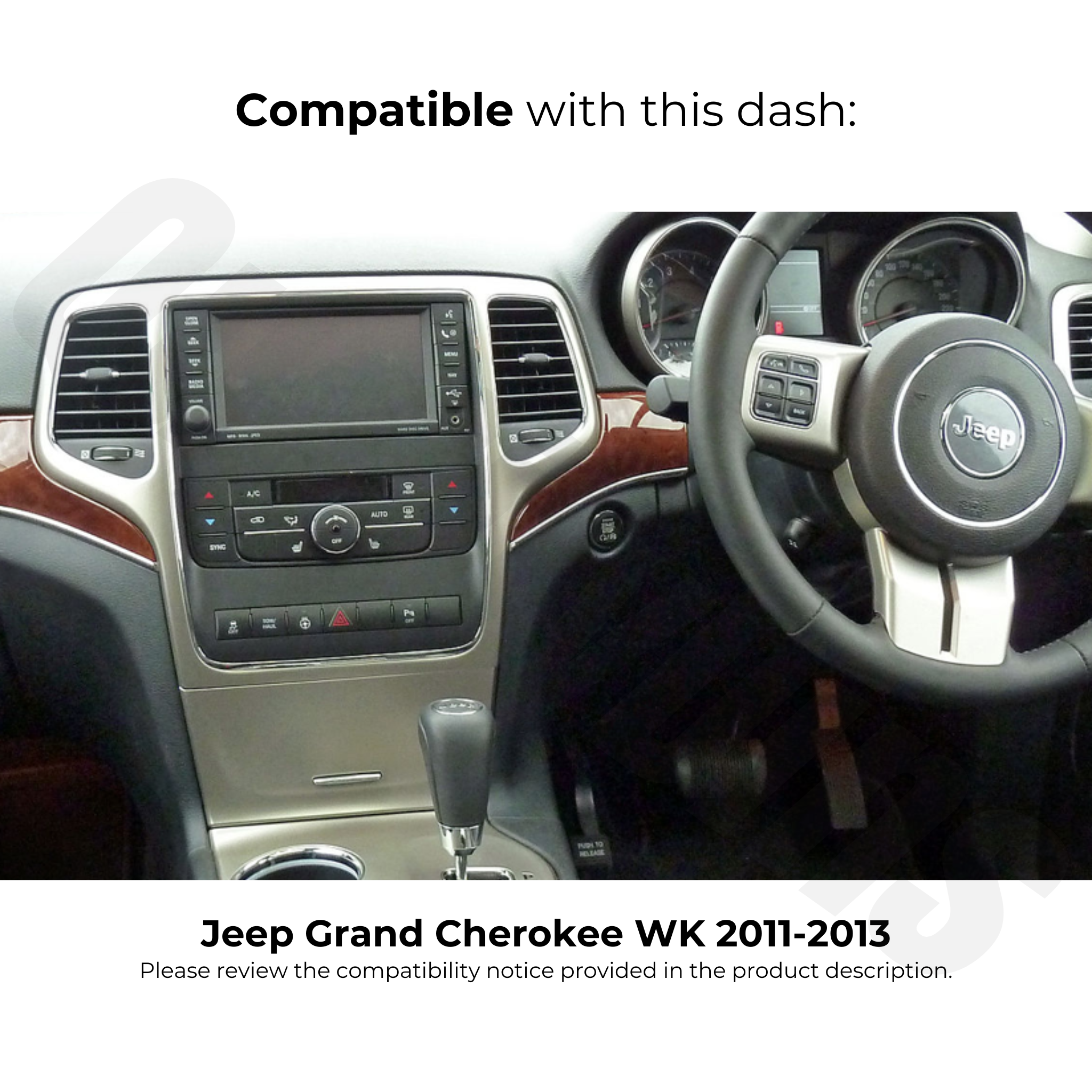 Jeep Grand Cherokee (WK Series) 2011-2013 | Apple CarPlay & Android Auto Head Unit Upgrade Kit