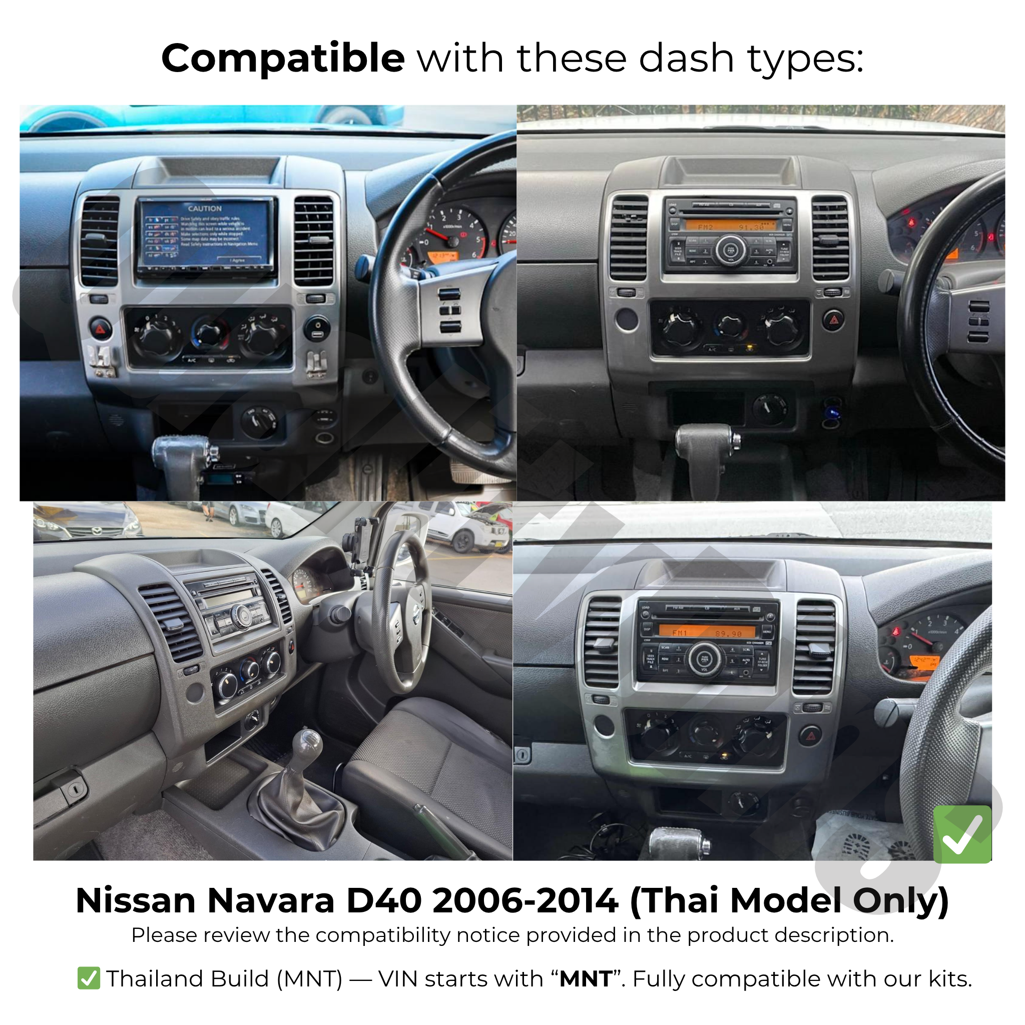 Nissan Navara D40 2006-2014 | Apple CarPlay & Android Auto Head Unit Upgrade Kit | Thai Model Only (See Photo)