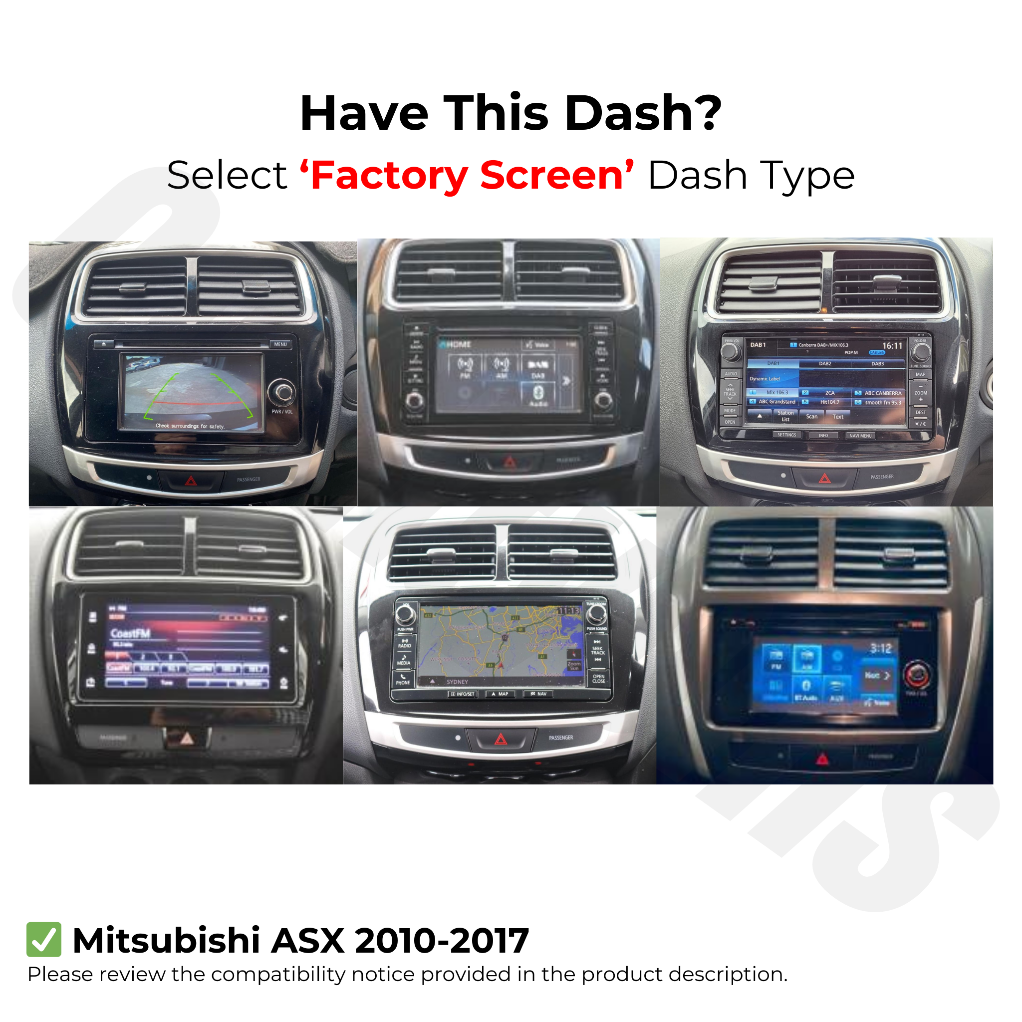 Mitsubishi ASX 2010-2017 | Apple CarPlay & Android Auto Head Unit Upgrade Kit