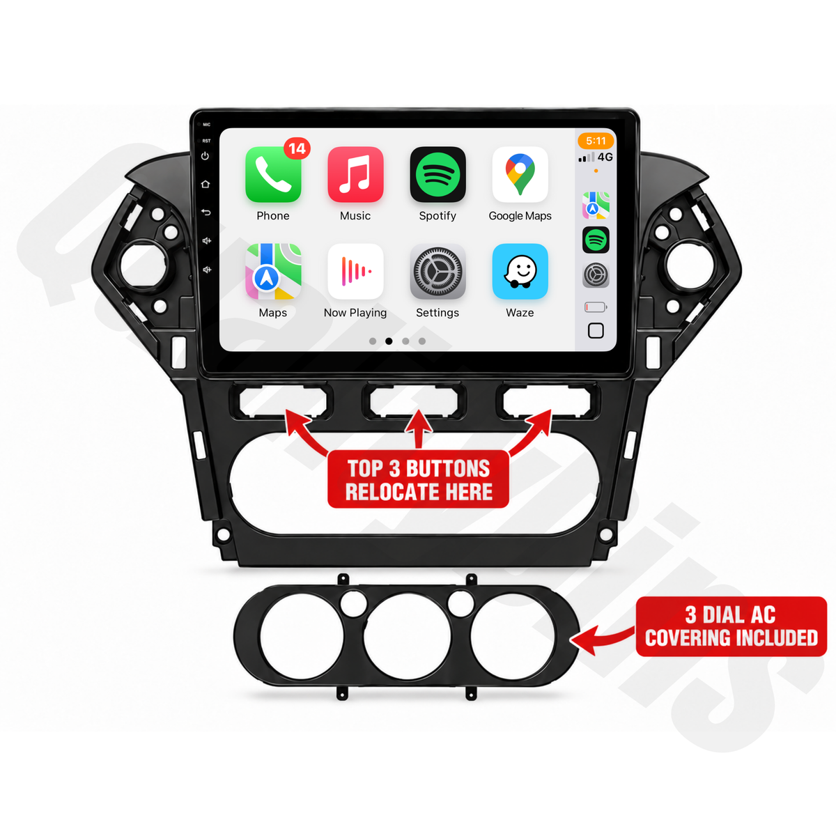 Ford Mondeo 2007-2014 (MA/MB/MC) | Apple CarPlay & Android Auto Head Unit Upgrade Kit
