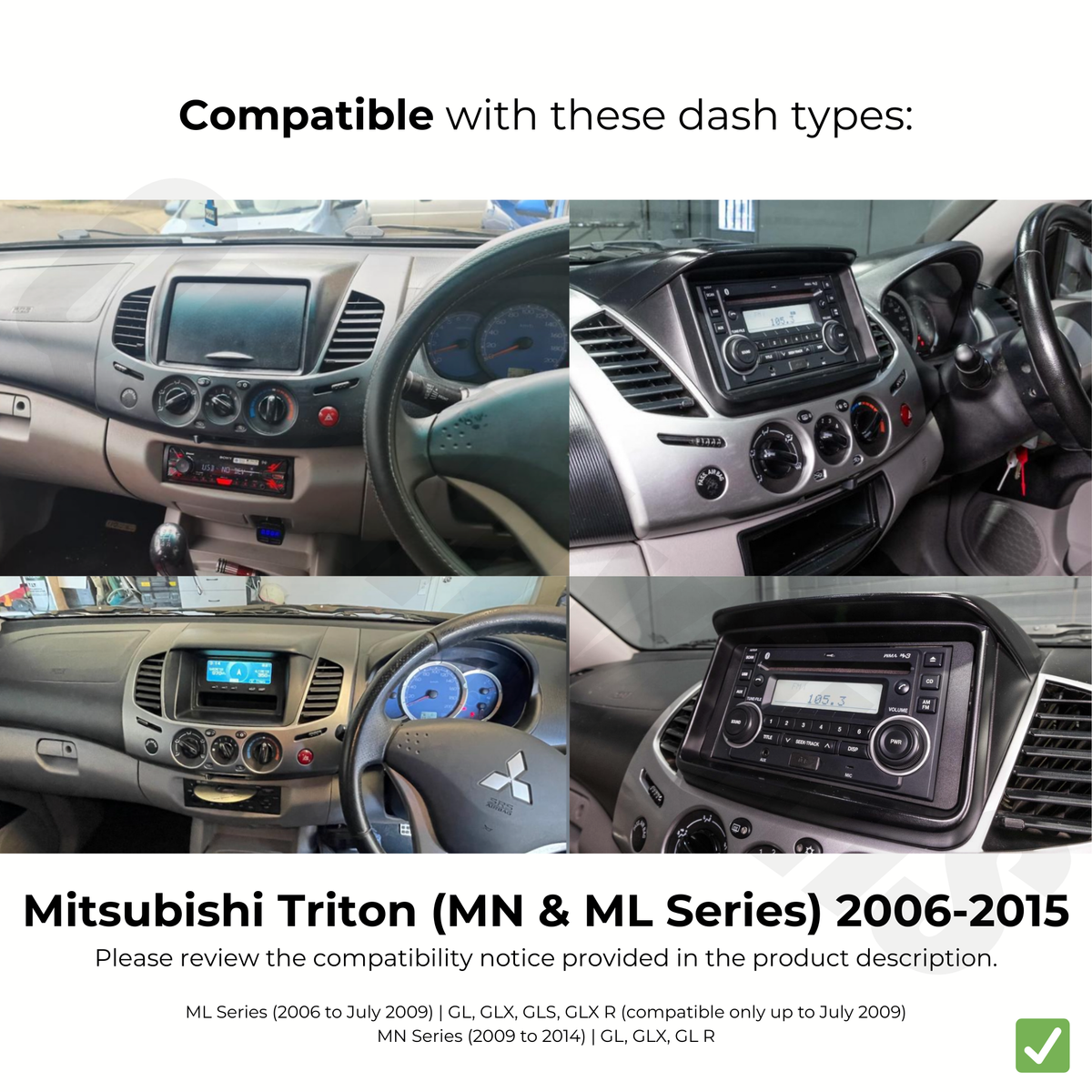 Mitsubishi Triton (MN & ML Series) 2006-2014 | Apple CarPlay & Android Auto Head Unit Upgrade Kit