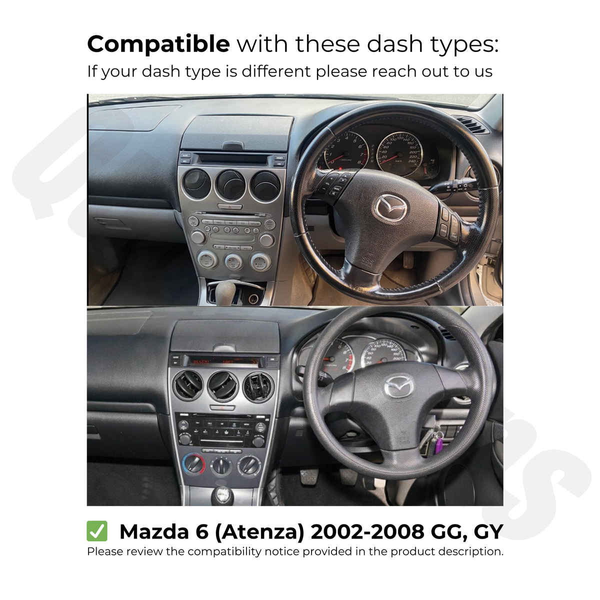 Mazda 6 2002-2008 (GG, GY) | Apple CarPlay & Android Auto Head Unit Upgrade Kit
