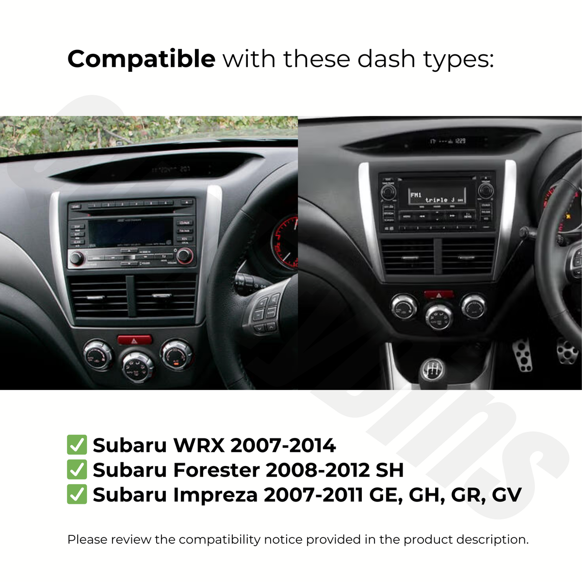 Subaru WRX | Impreza | Forester (2007-2014) | Apple CarPlay & Android Auto Head Unit Upgrade Kit | (Read Compatibility Section)
