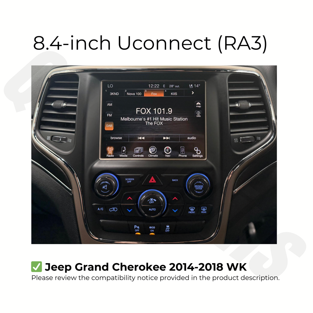 Jeep Grand Cherokee 2014-2021 WK | Apple CarPlay & Android Auto Head Unit Upgrade Kit