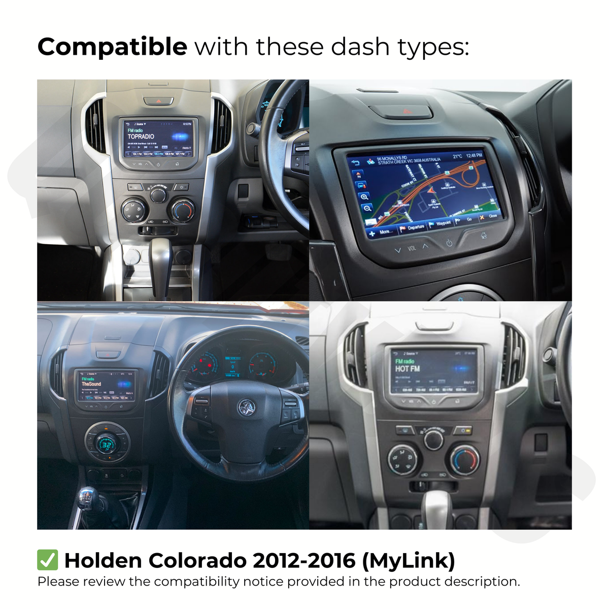 Holden Colorado 2012-2016 | Apple CarPlay & Android Auto Head Unit Upgrade Kit | Fits MyLink & Non-MyLink Models