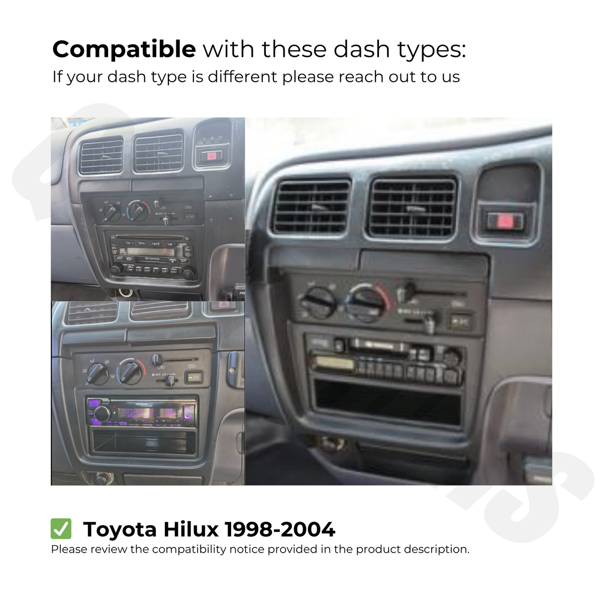 Toyota Hilux 1998-2004 | Apple CarPlay & Android Auto Head Unit Upgrade Kit