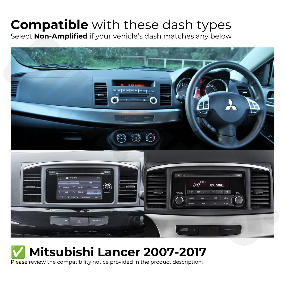 Mitsubishi Lancer 2007-2017 | Apple CarPlay & Android Auto Head Unit Upgrade Kit