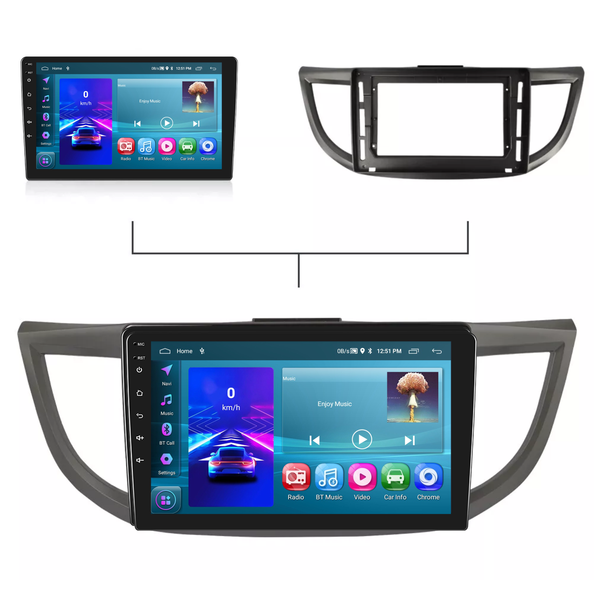Honda CRV 2012-2016 Apple CarPlay and Android Auto Plug and Plug Head Unit Upgrade Kit