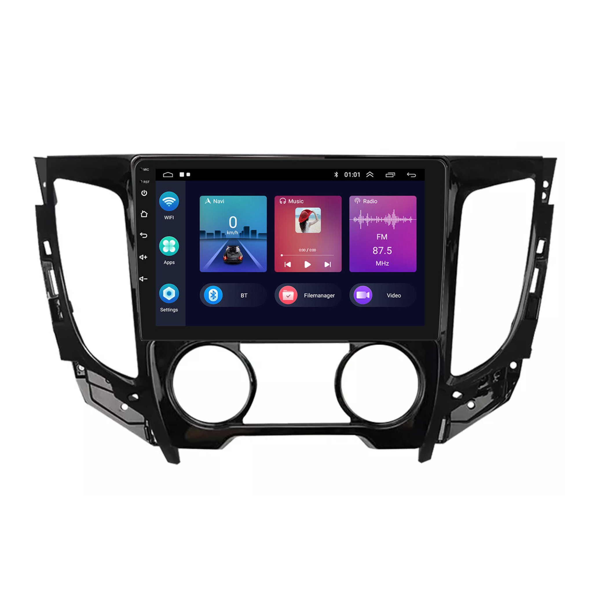 Mitsubishi Triton Manual A/C 2015-2019 Apple CarPlay and Android Auto Plug and Plug Head Unit Upgrade Kit