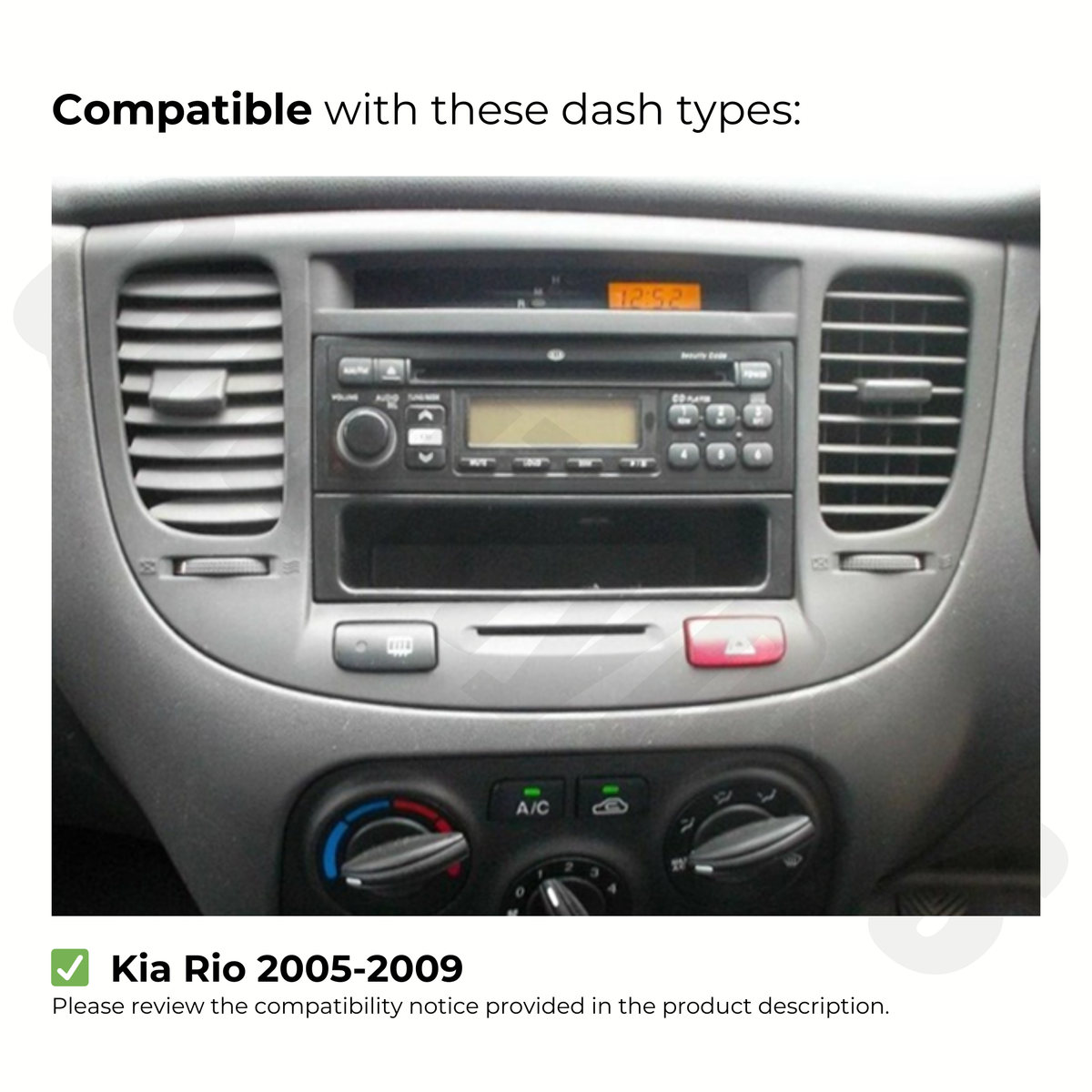 Kia Rio 2005-2009 | Apple CarPlay & Android Auto Head Unit Upgrade Kit