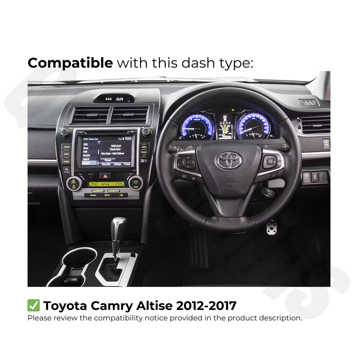 Toyota Camry Altise 2012-2017 | Apple CarPlay & Android Auto Head Unit Upgrade Kit
