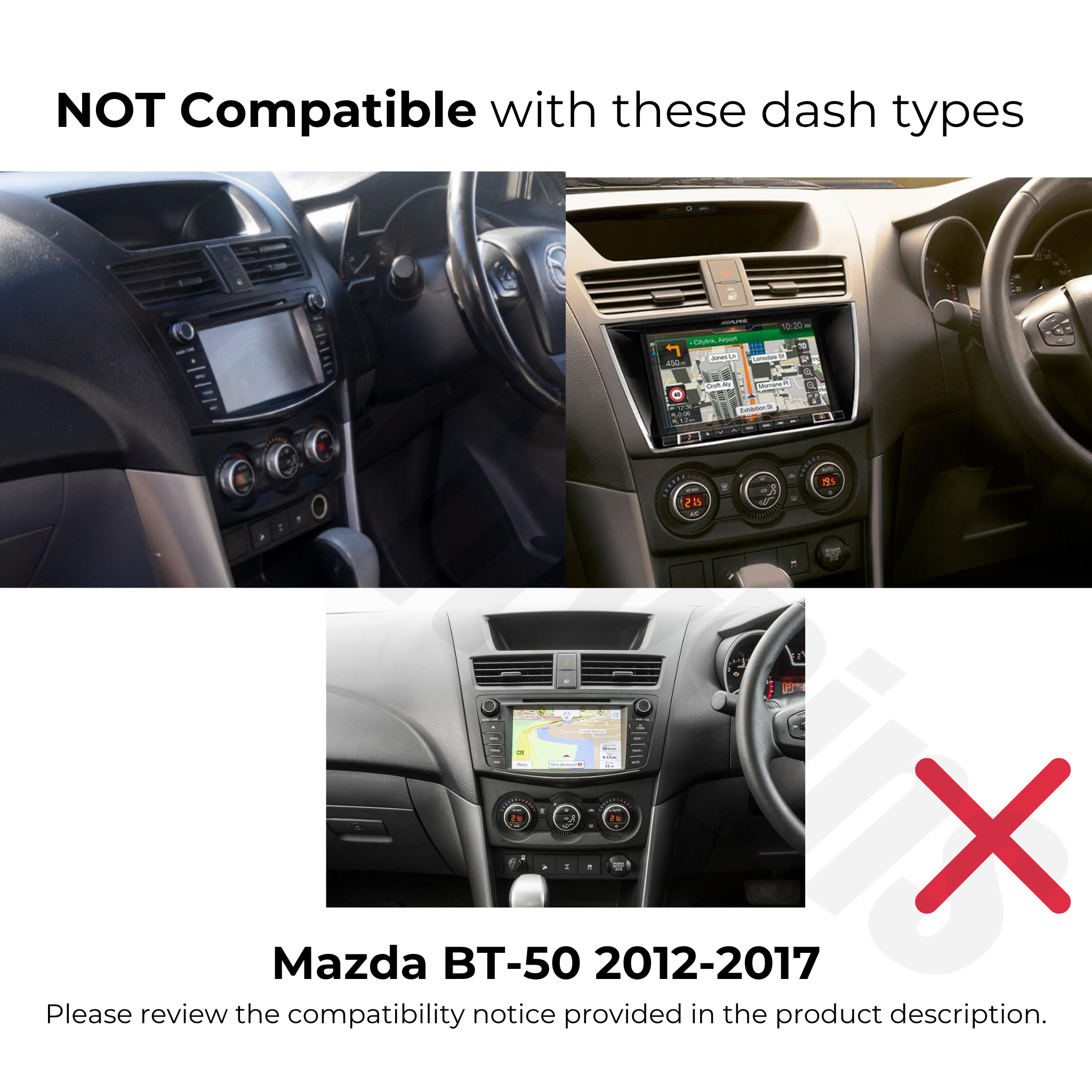 Mazda BT-50 2012-2017 | Apple CarPlay & Android Auto Head Unit Upgrade Kit