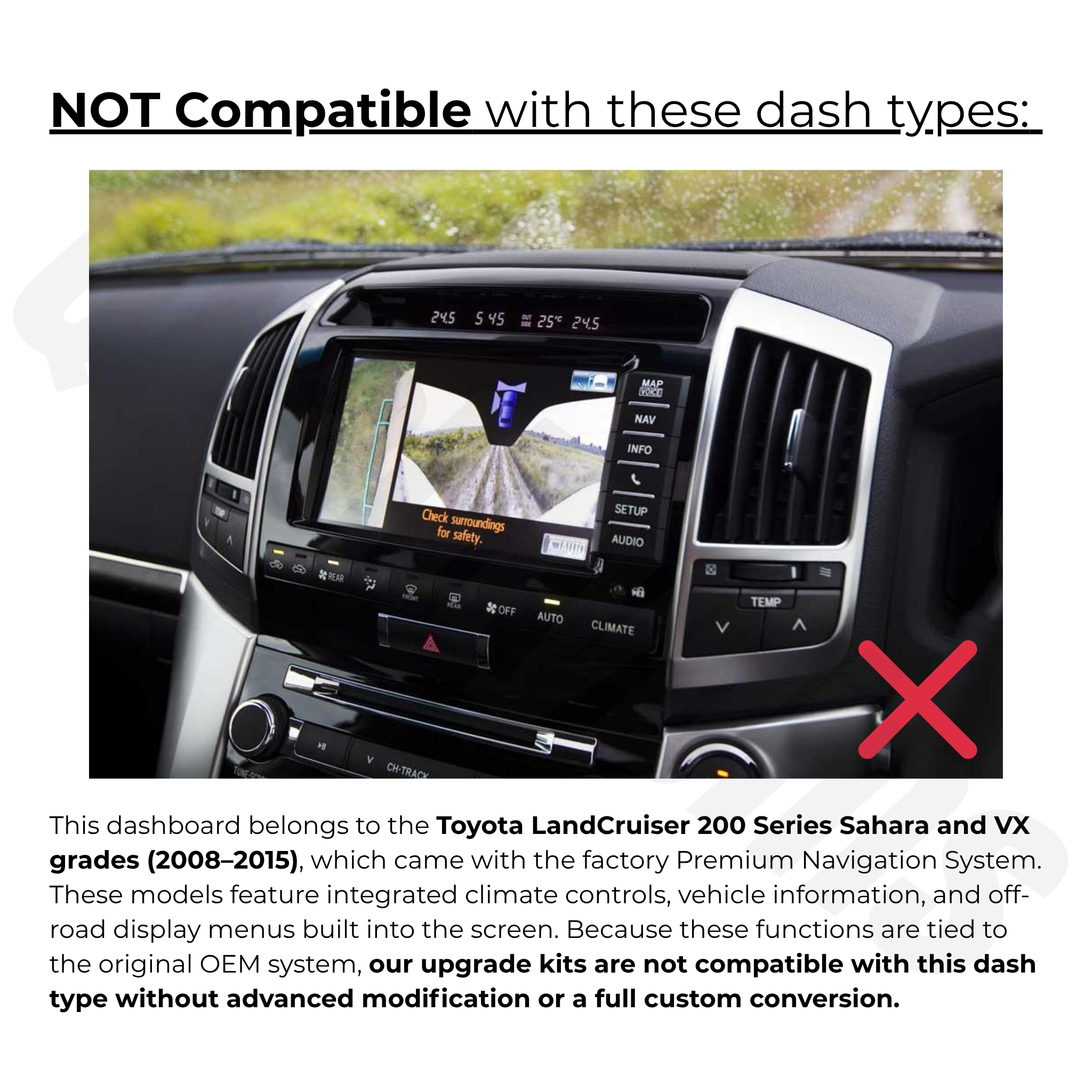 Toyota LandCruiser 200 Series 2008-2014 | Apple CarPlay & Android Auto Head Unit Upgrade Kit