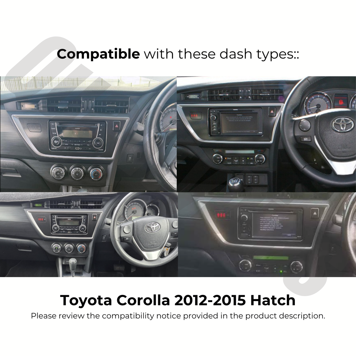 Toyota Corolla 2012-2015 | Apple CarPlay & Android Auto Head Unit Upgrade Kit | (Hatch)