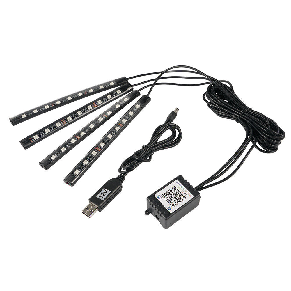Bluetooth App Controlled LED RGB Car Interior Light Strips