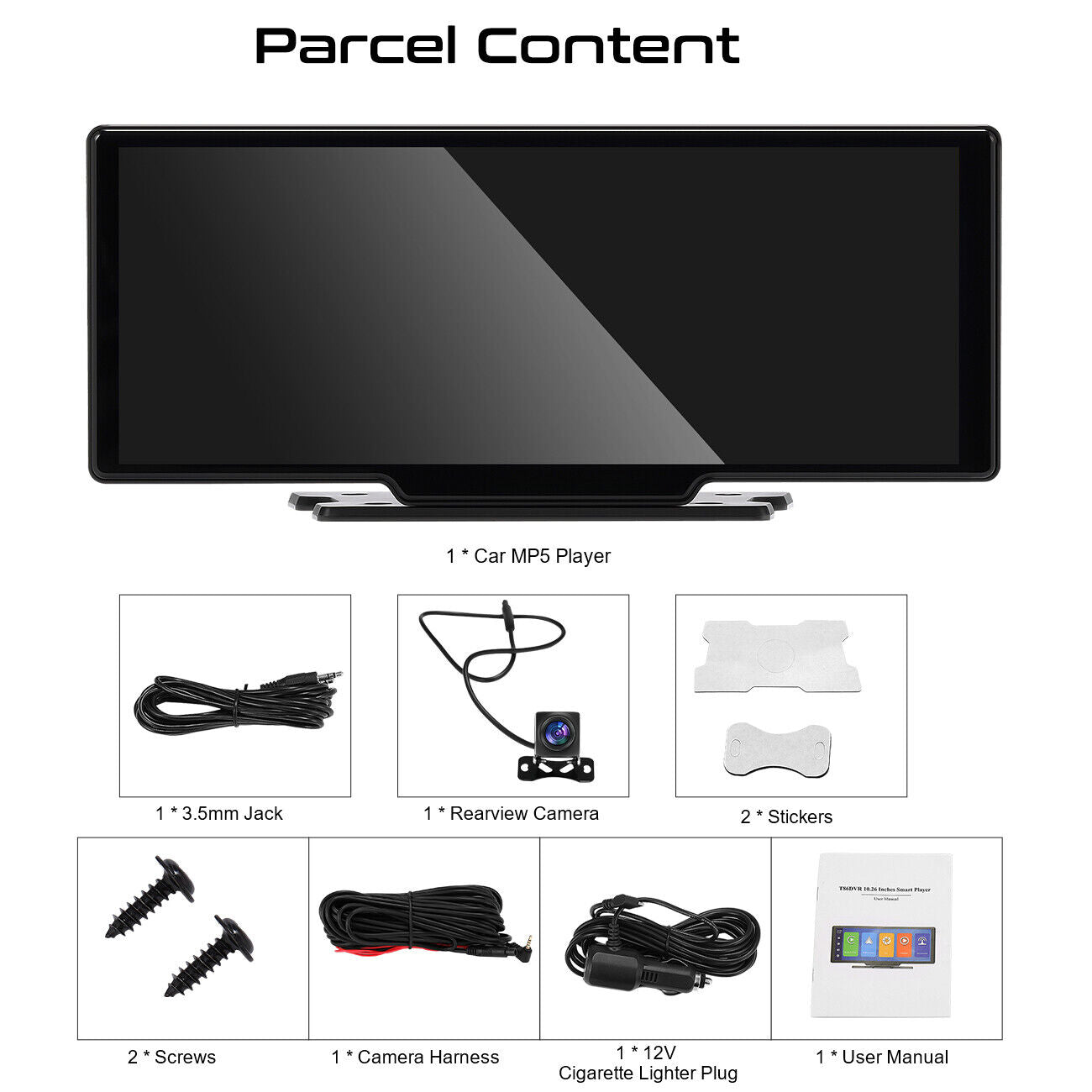 10.26" Wireless Apple CarPlay & Android Auto Tablet with Built-In Dash Cam