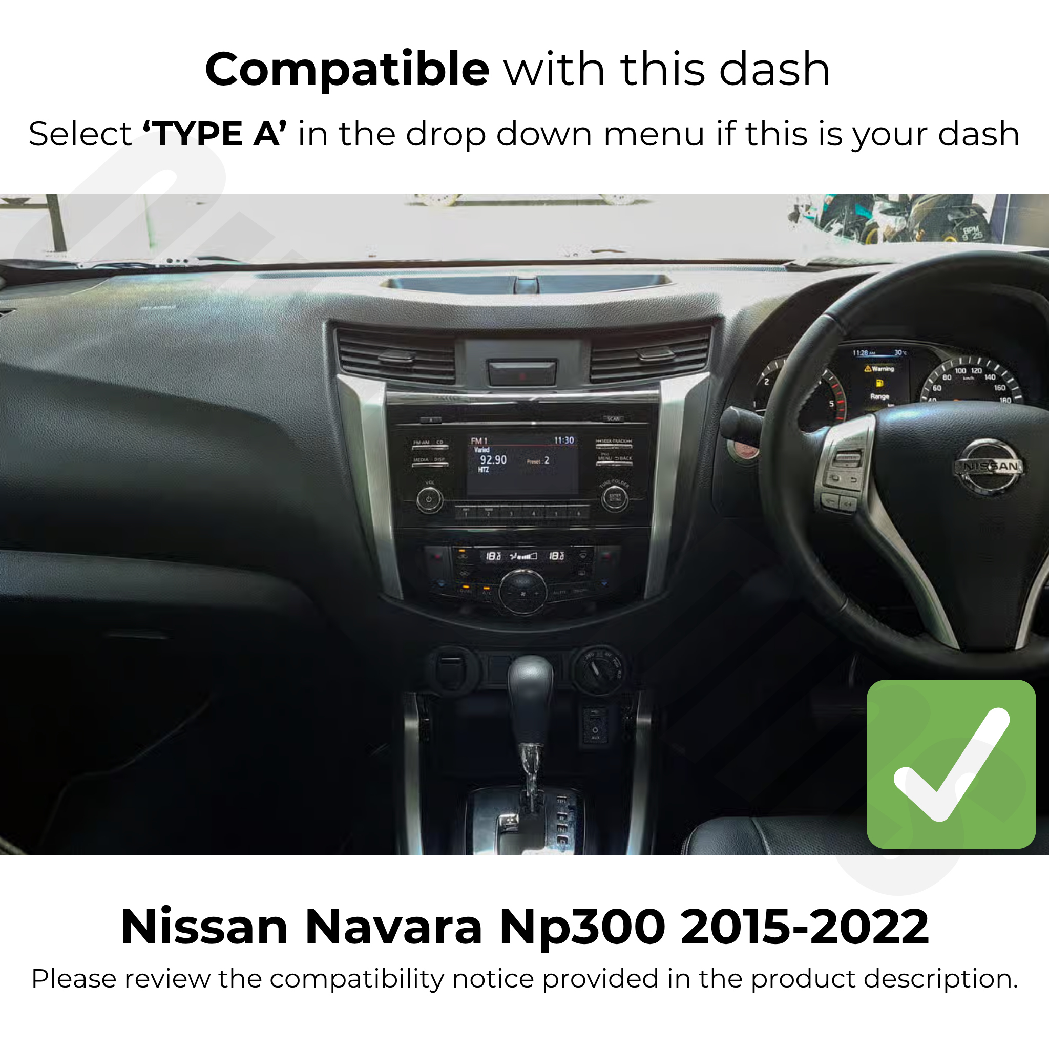 Nissan Navara NP300 2015-2022 | Apple CarPlay & Android Auto Head Unit Upgrade Kit