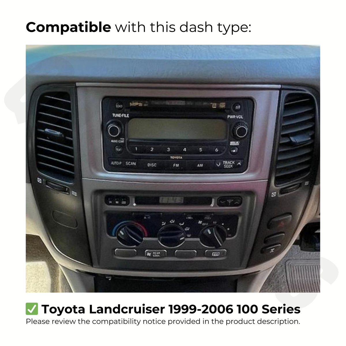 Toyota LandCruiser 100 Series (2002-2007) | Apple CarPlay & Android Auto Head Unit Upgrade Kit