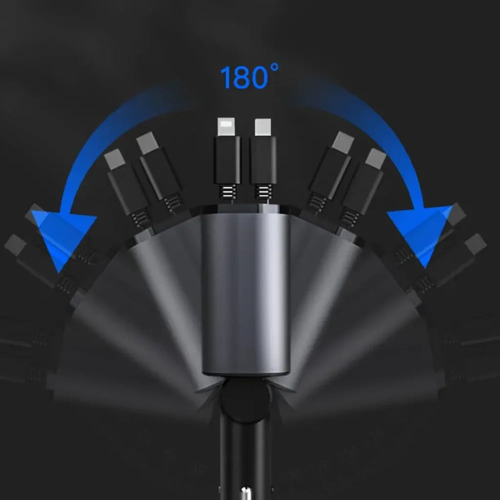 4 in 1 Retractable Phone Car Charger