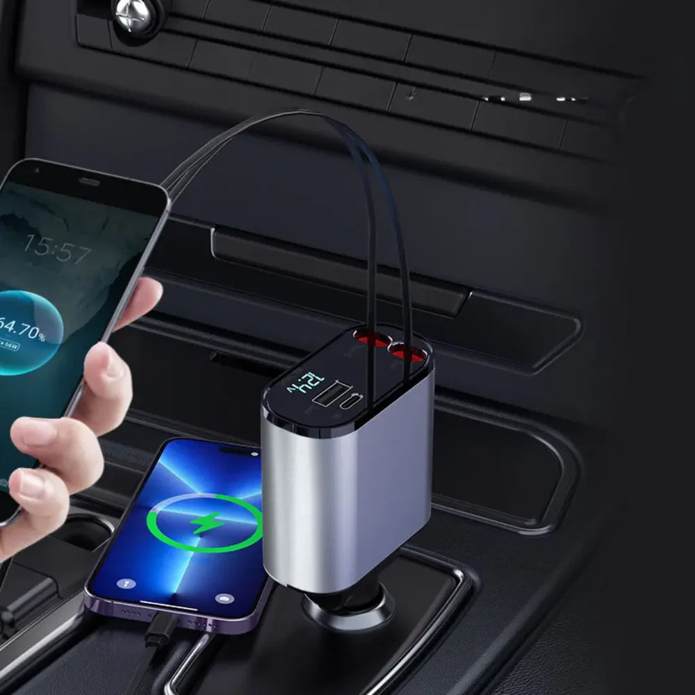 4 in 1 Retractable Phone Car Charger