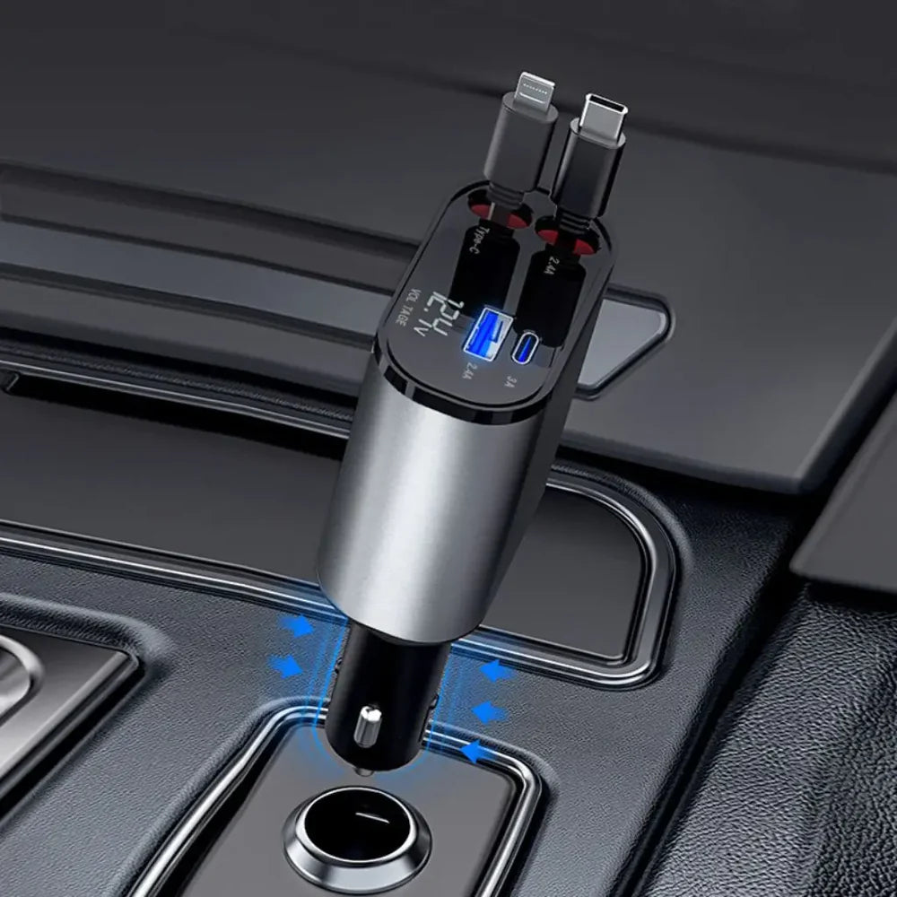 4 in 1 Retractable Phone Car Charger