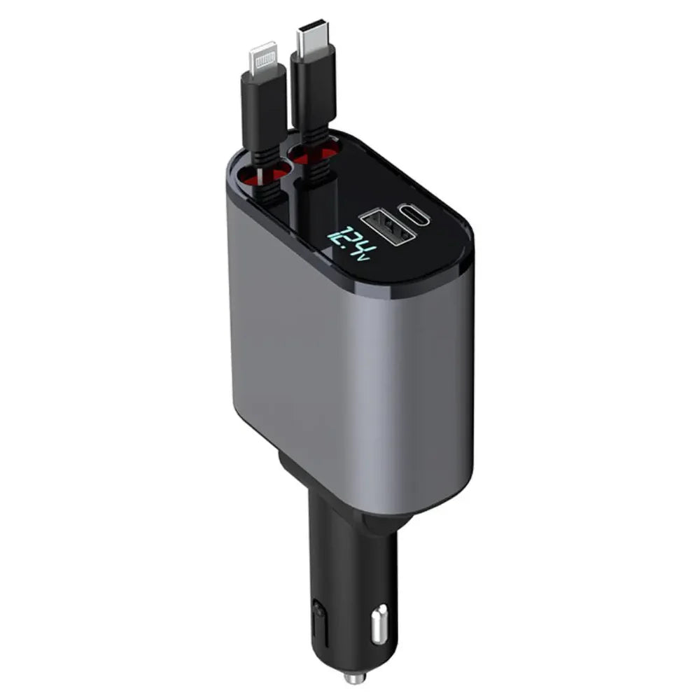 4 in 1 Retractable Phone Car Charger