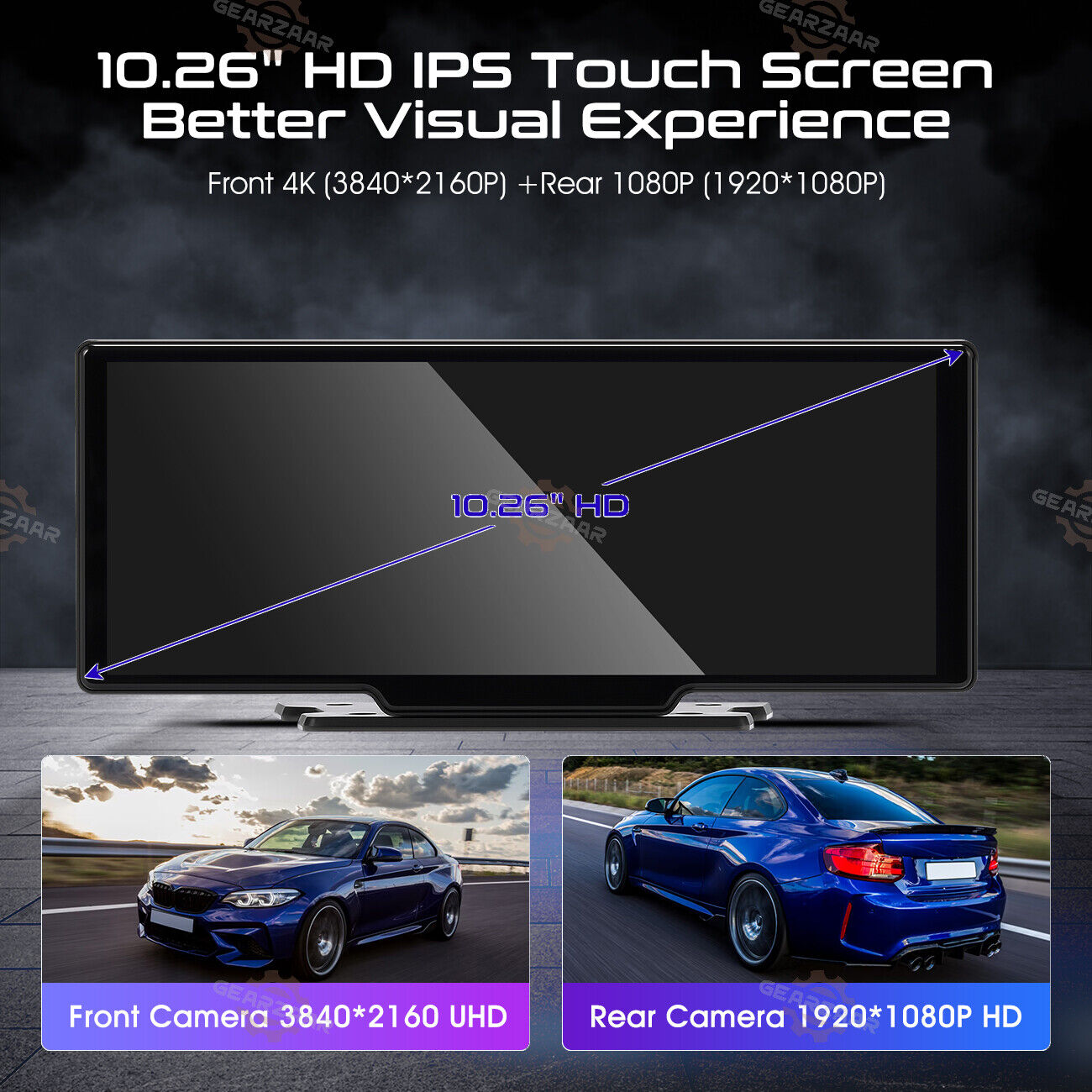 10.26" Wireless Apple CarPlay & Android Auto Tablet with Built-In Dash Cam