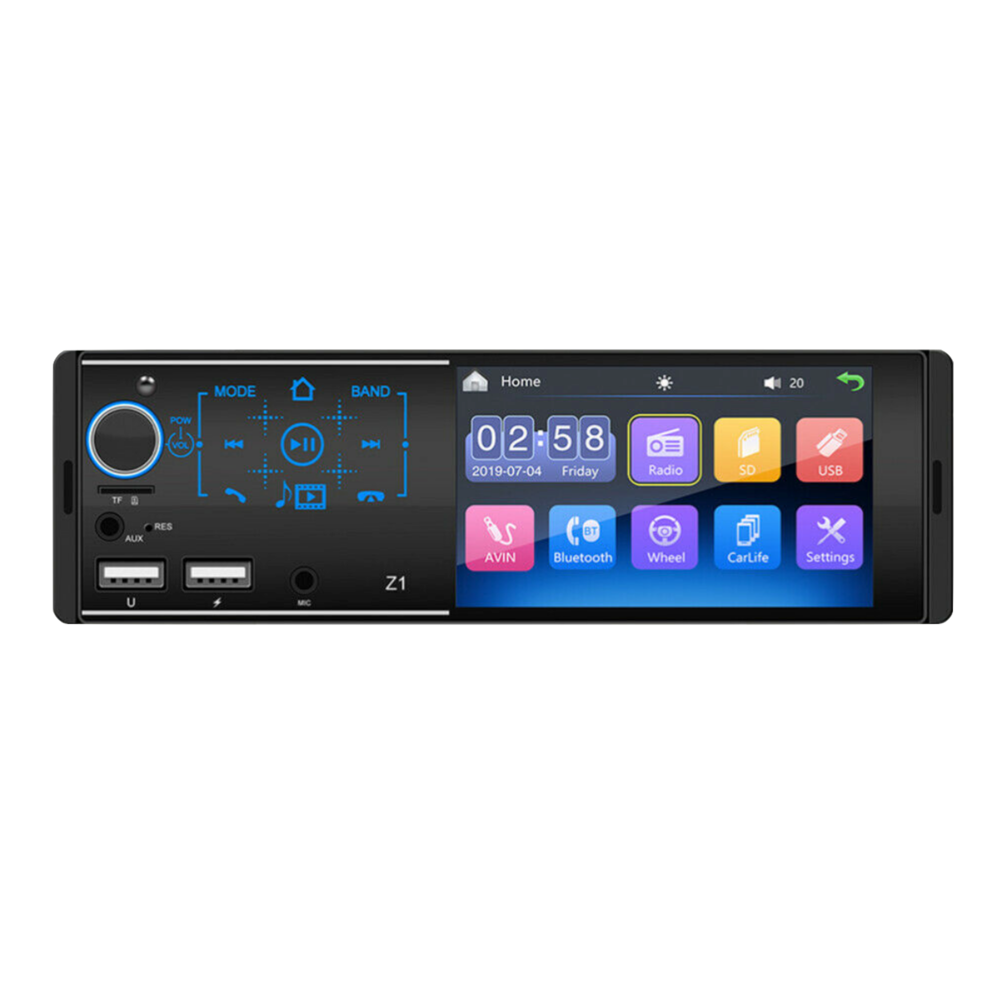 4.1 Inch Single Din MJI-998 Touchscreen Bluetooth Head Unit