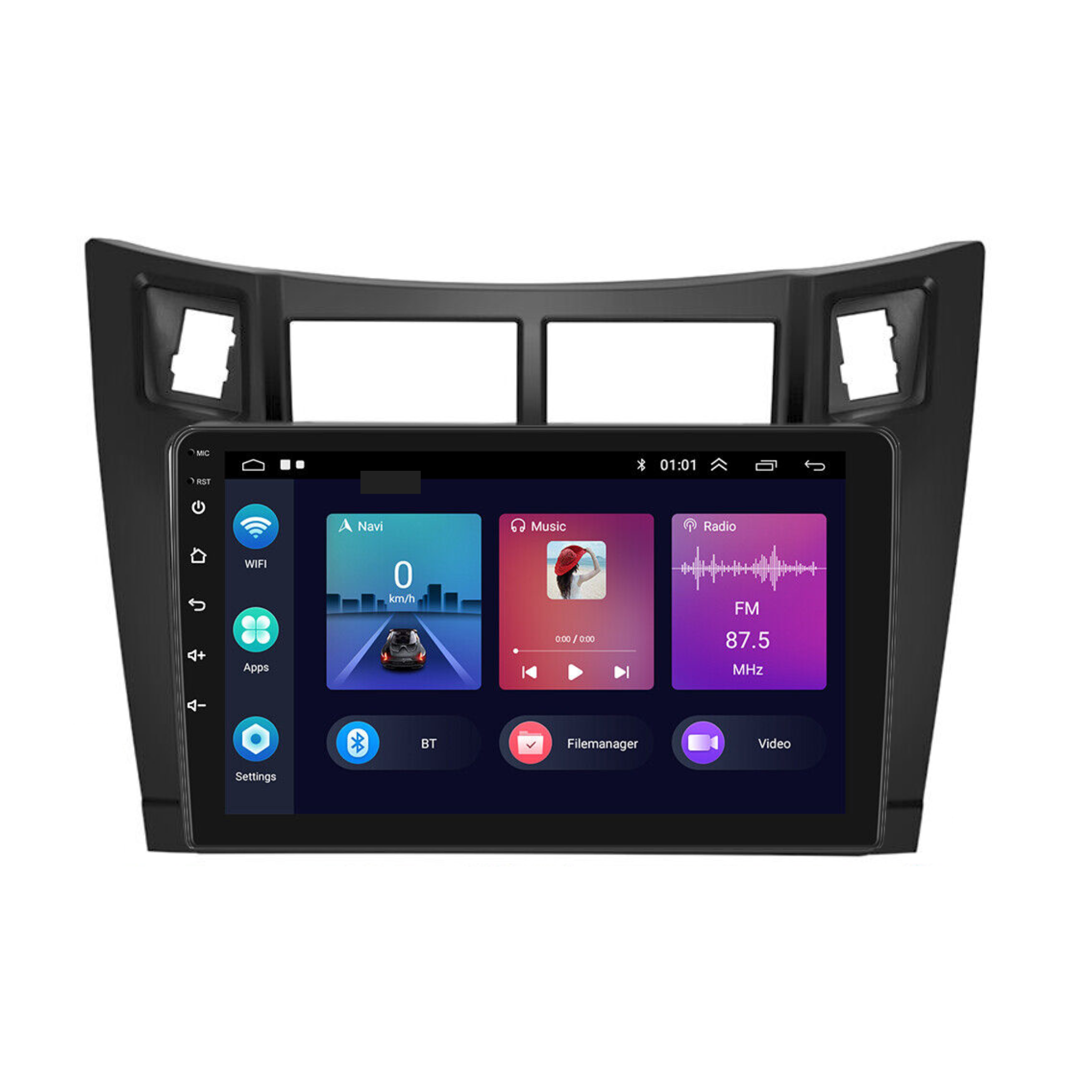 Toyota Yaris 2005-2012  Apple CarPlay and Android Auto Plug and Plug Head Unit Upgrade Kit