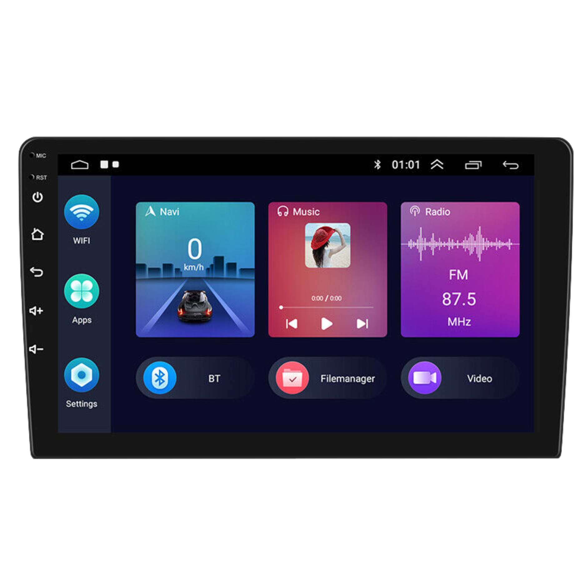 Universal 10.1” Android 13+ Head Unit with Wireless Apple CarPlay & Android Auto