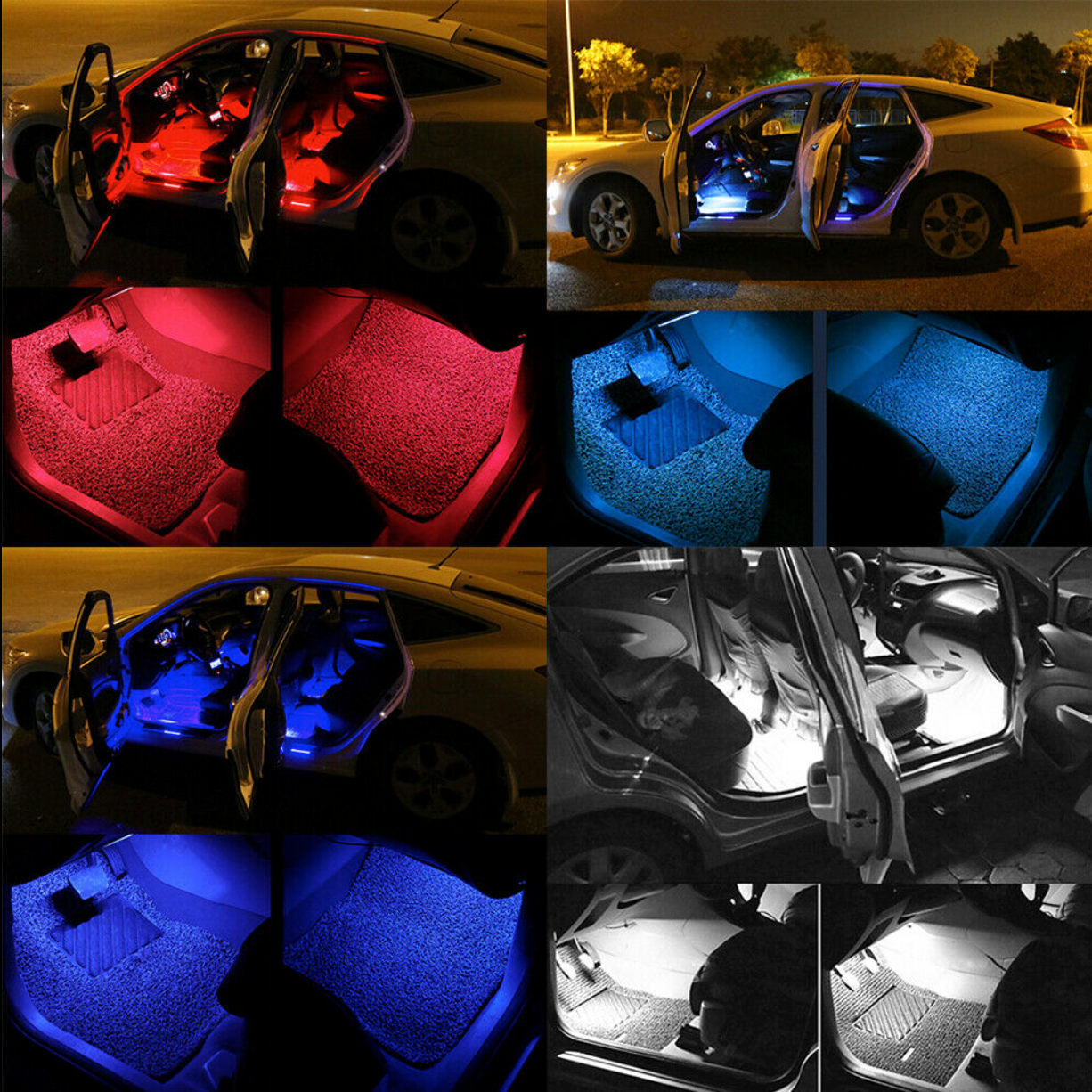 Bluetooth App Controlled LED RGB Car Interior Light Strips