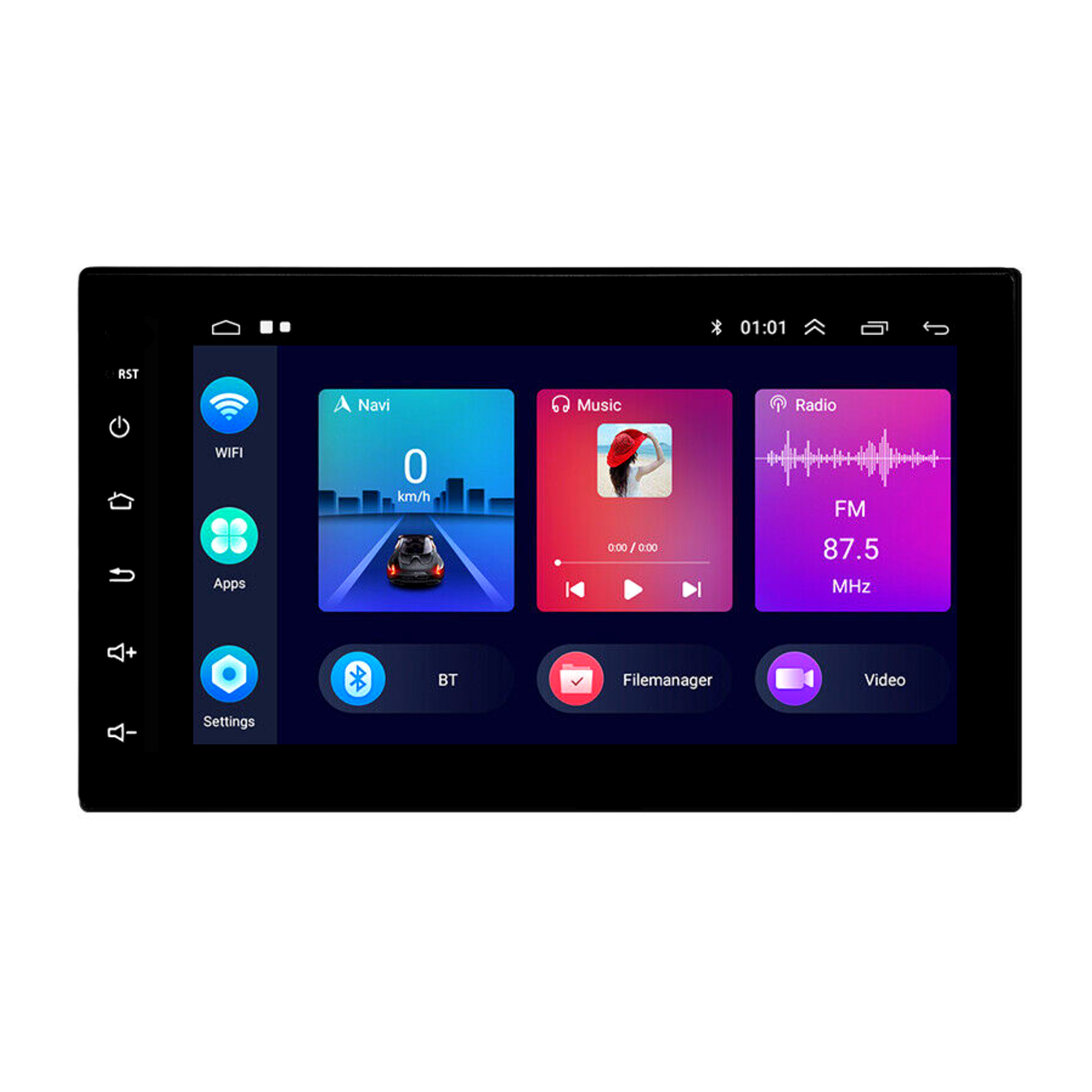 Wireless Apple CarPlay & Android Auto 7” Touchscreen Head Unit w/ GPS & WIFI