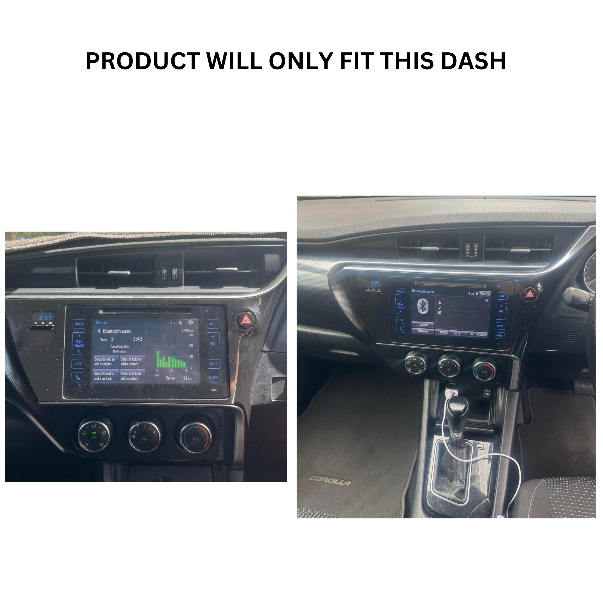 Toyota Corolla 2012-2015 Hatchback Apple CarPlay and Android Auto Plug and Plug Head Unit Upgrade Kit