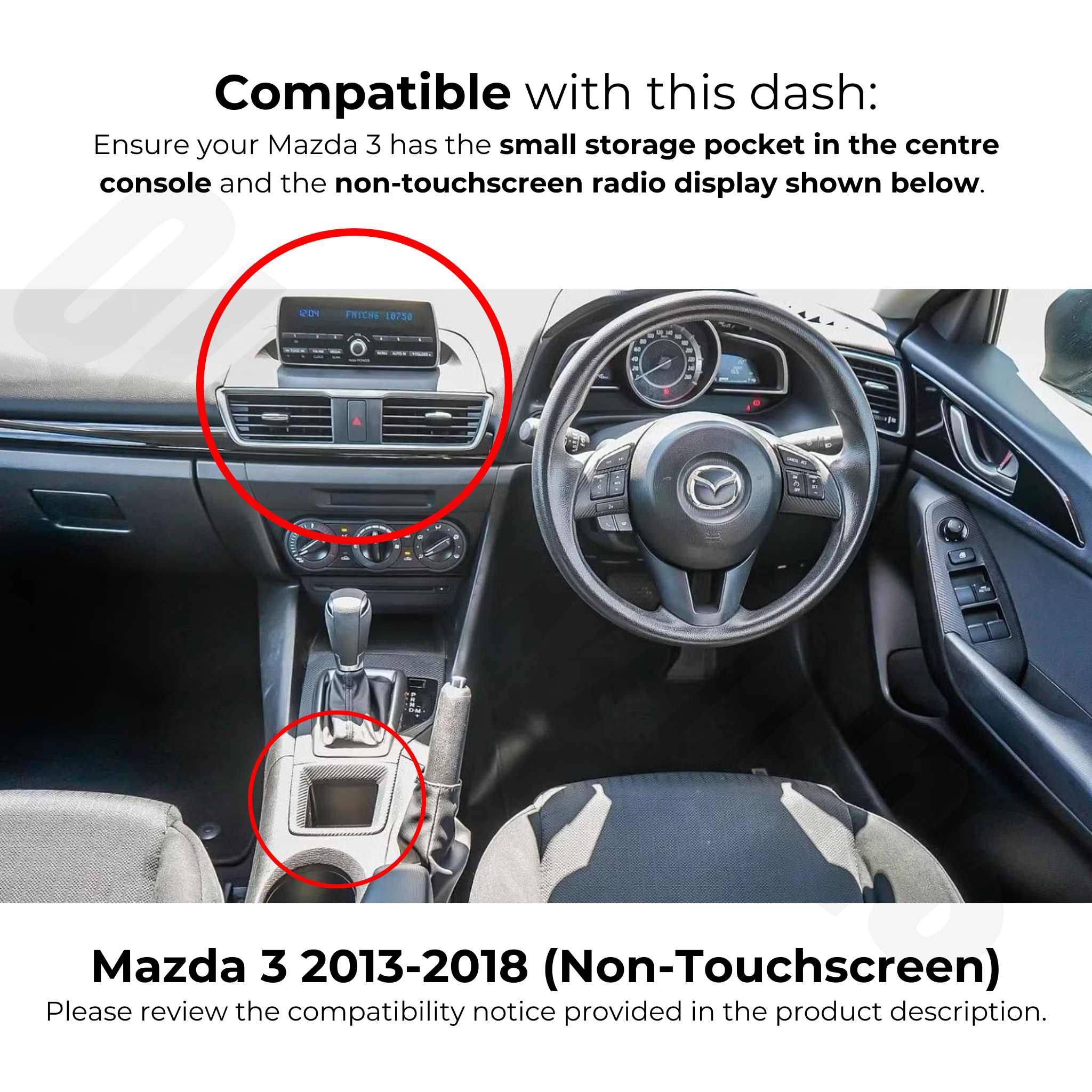 Mazda 3 2013-2018 | Apple CarPlay & Android Auto Head Unit Upgrade Kit | (See Photos)