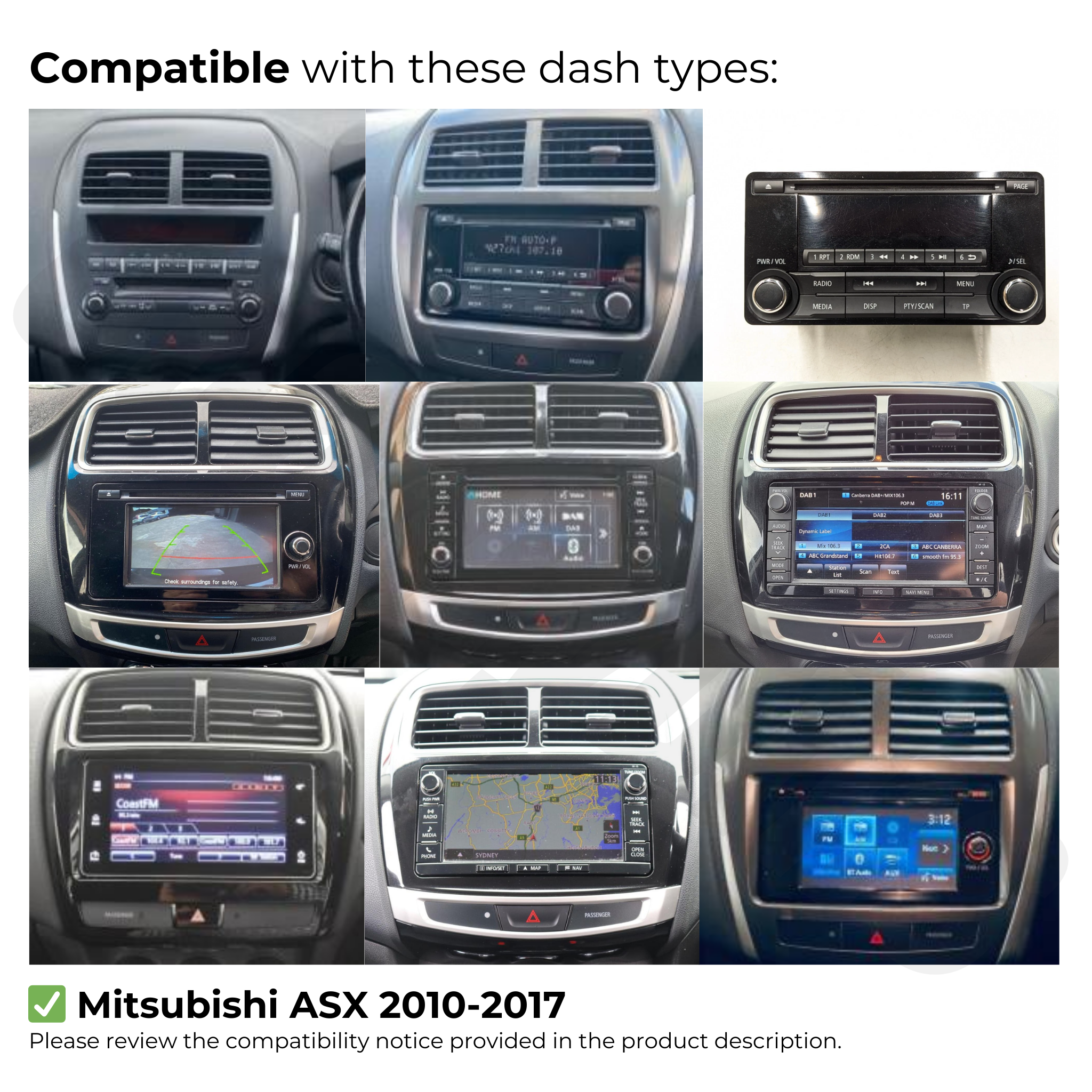 Mitsubishi ASX 2010-2017 | Apple CarPlay & Android Auto Head Unit Upgrade Kit