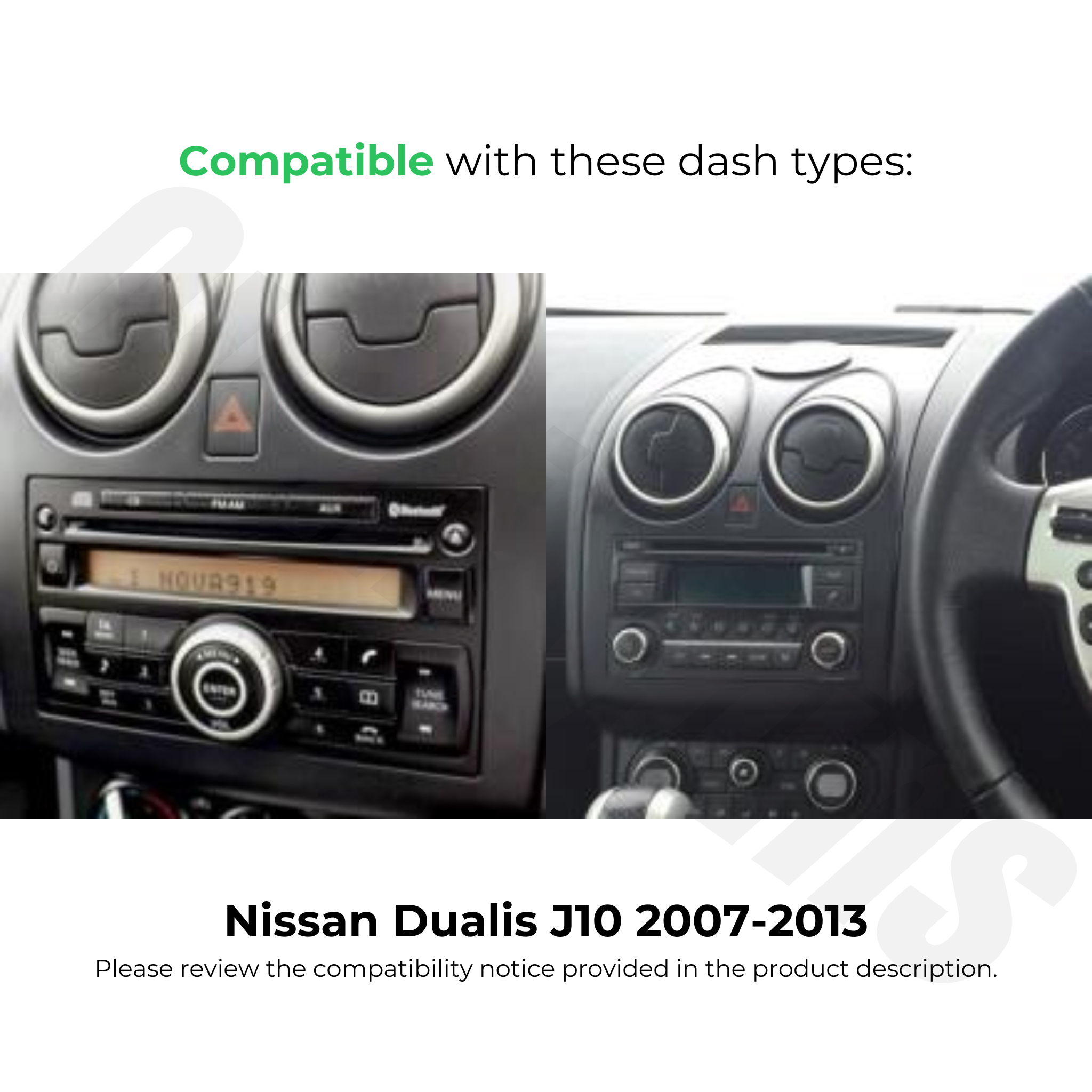Nissan Dualis 2007-2013 | Apple CarPlay & Android Auto Head Unit Upgrade Kit