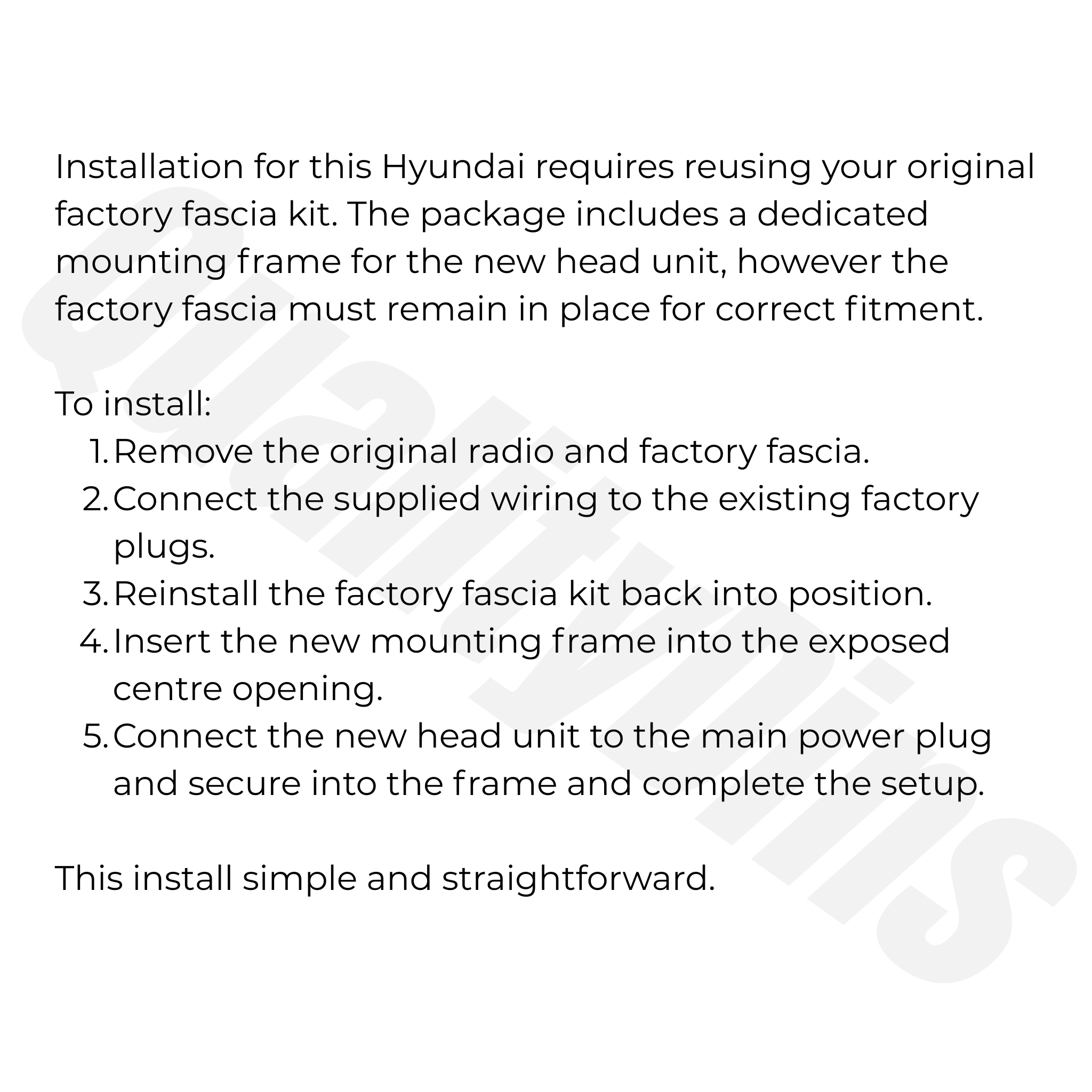 Hyundai iLoad (Auto A/C) / iMax / H1 / Starex / Staria 2008-2015 | Apple CarPlay & Android Auto Head Unit Upgrade Kit | (With Headunit Mounting Frame)