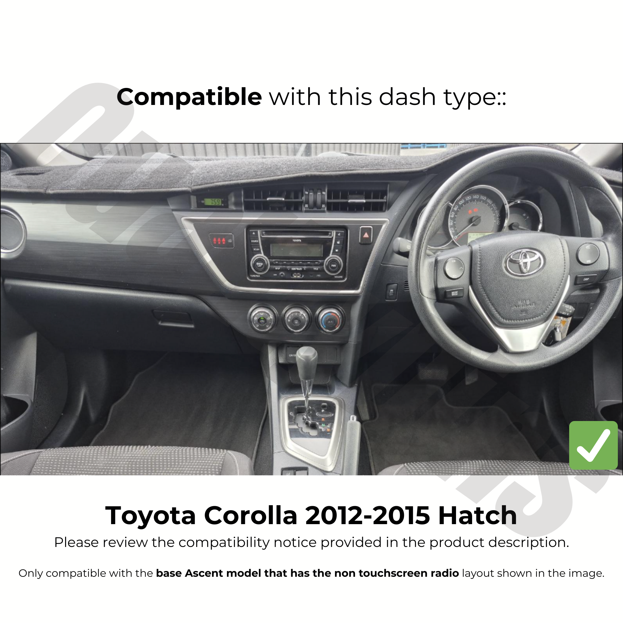 Toyota Corolla 2012-2015 | Apple CarPlay & Android Auto Head Unit Upgrade Kit | (Hatch)