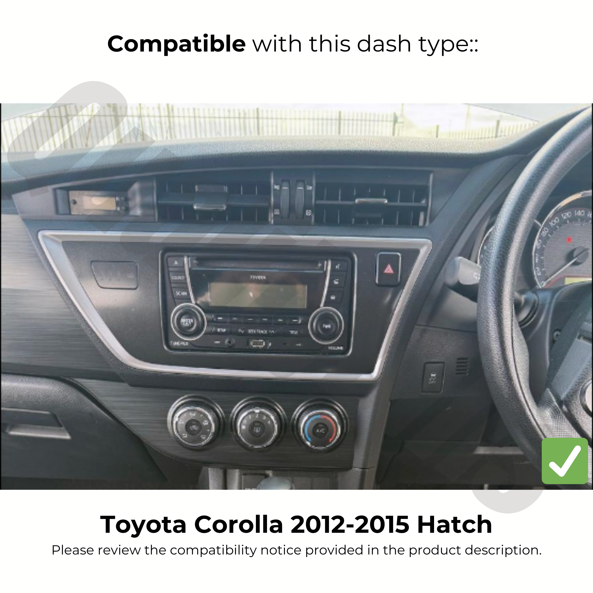 Toyota Corolla 2012-2015 | Apple CarPlay & Android Auto Head Unit Upgrade Kit | (Hatch)
