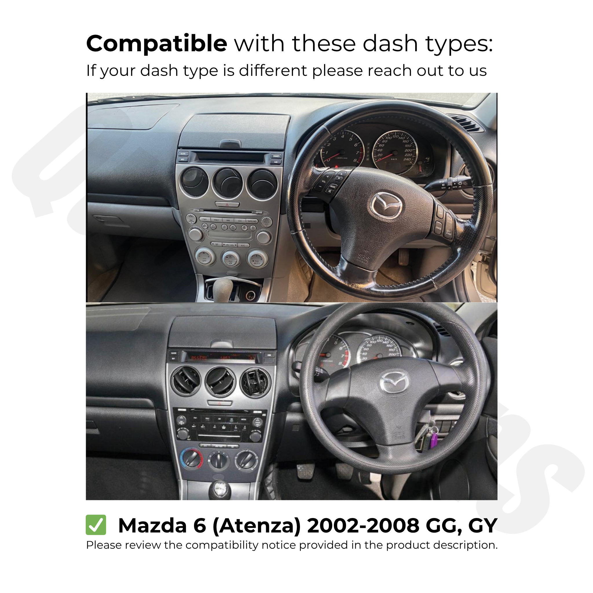 Mazda 6 2002-2008 (GG, GY) | Apple CarPlay & Android Auto Head Unit Upgrade Kit