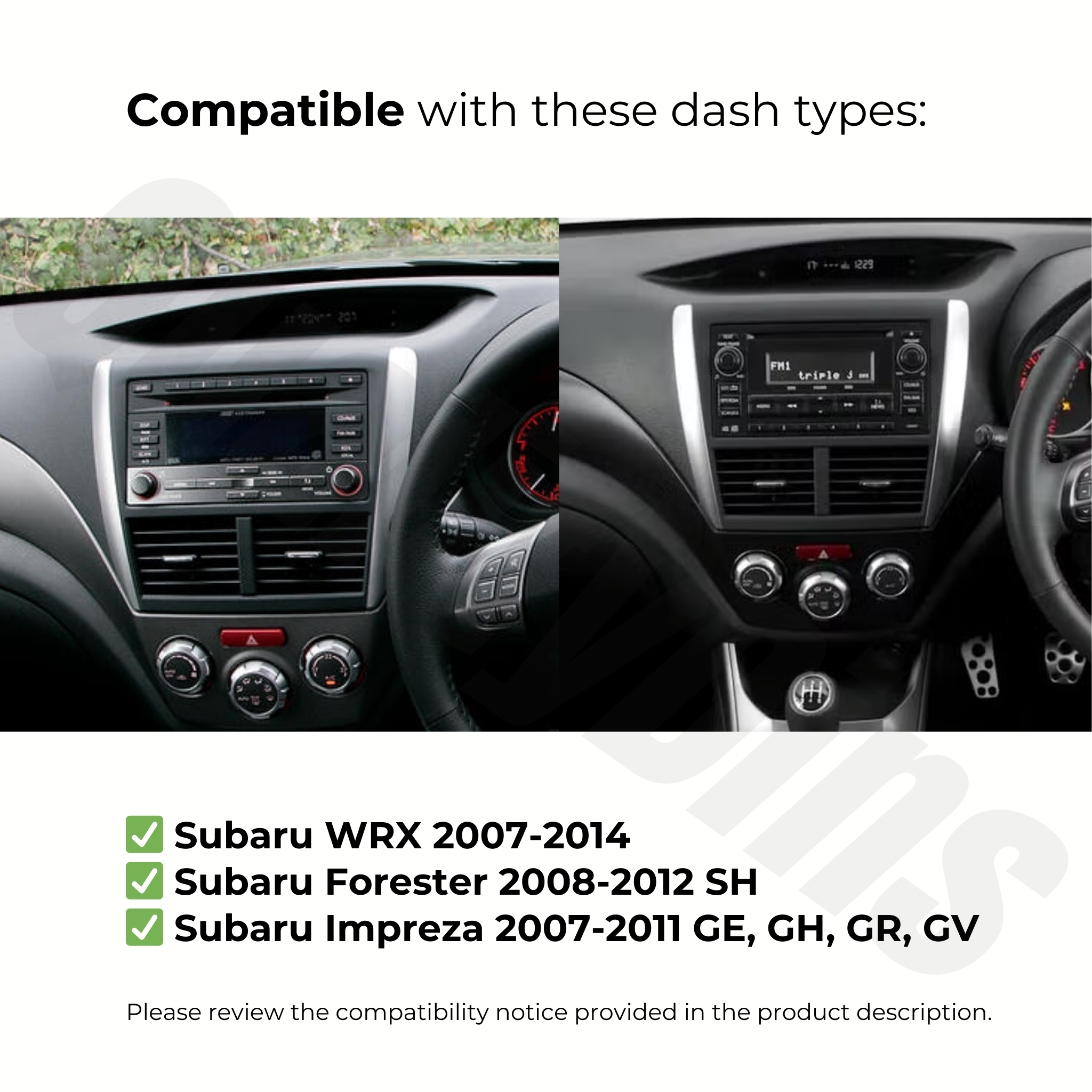 Subaru WRX | Impreza | Forester (2007-2014) | Apple CarPlay & Android Auto Head Unit Upgrade Kit | (Read Compatibility Section)