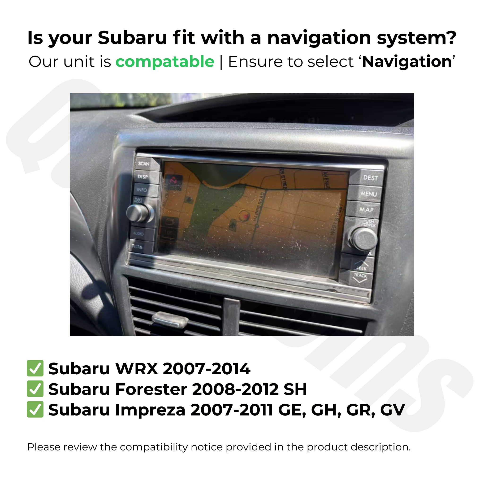 Subaru WRX | Impreza | Forester (2007-2014) | Apple CarPlay & Android Auto Head Unit Upgrade Kit | (Read Compatibility Section)