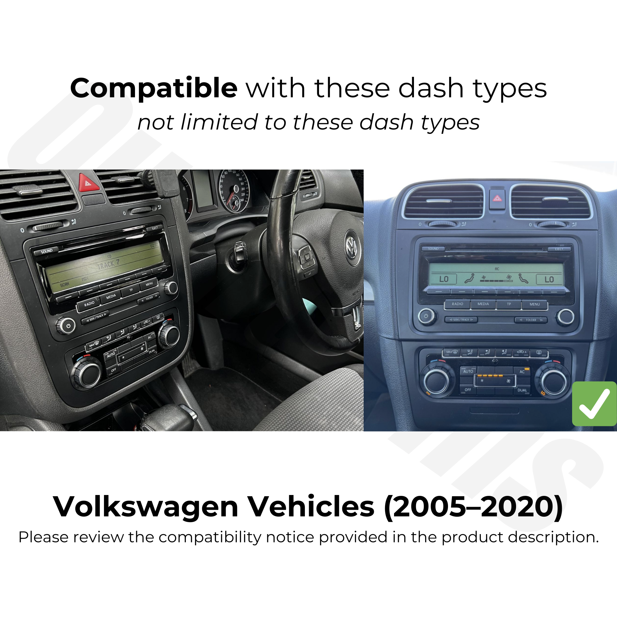 Volkswagen (Various Models) | Apple CarPlay & Android Auto Head Unit Upgrade Kit | (Read Compatibility notice)