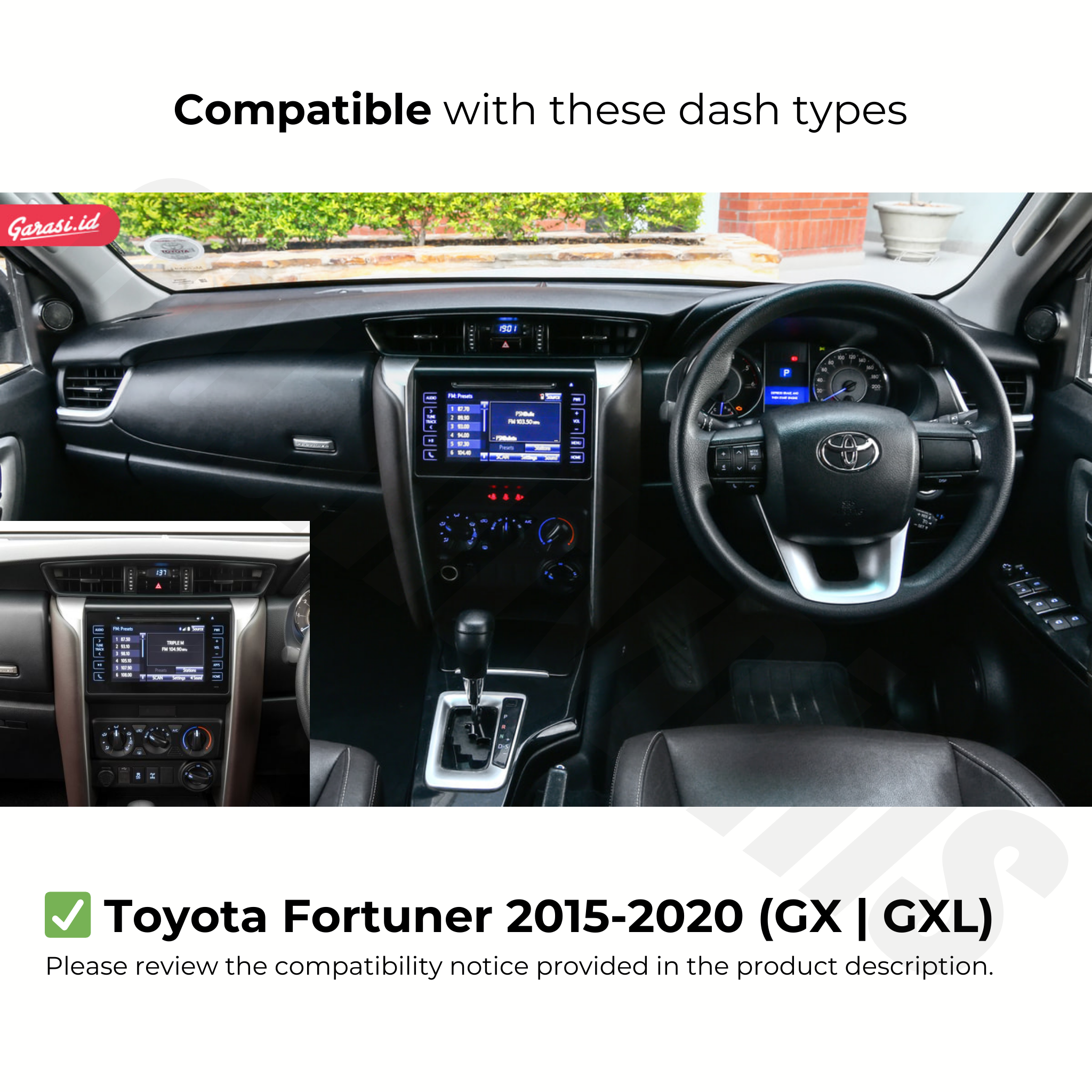 Toyota Fortuner GX-GXL (2015-2020) | Apple CarPlay & Android Auto Head Unit Upgrade Kit