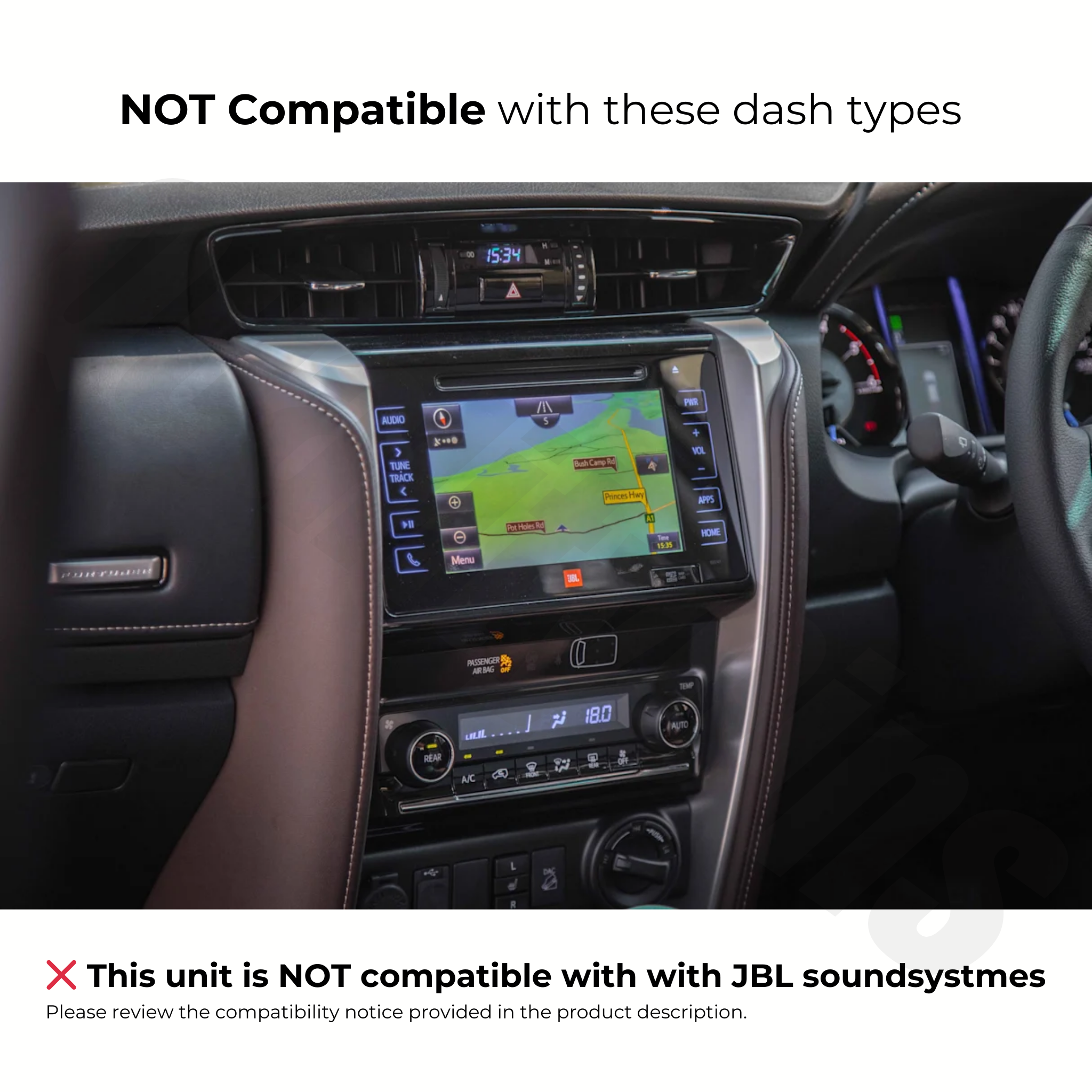 Toyota Fortuner GX-GXL (2015-2020) | Apple CarPlay & Android Auto Head Unit Upgrade Kit