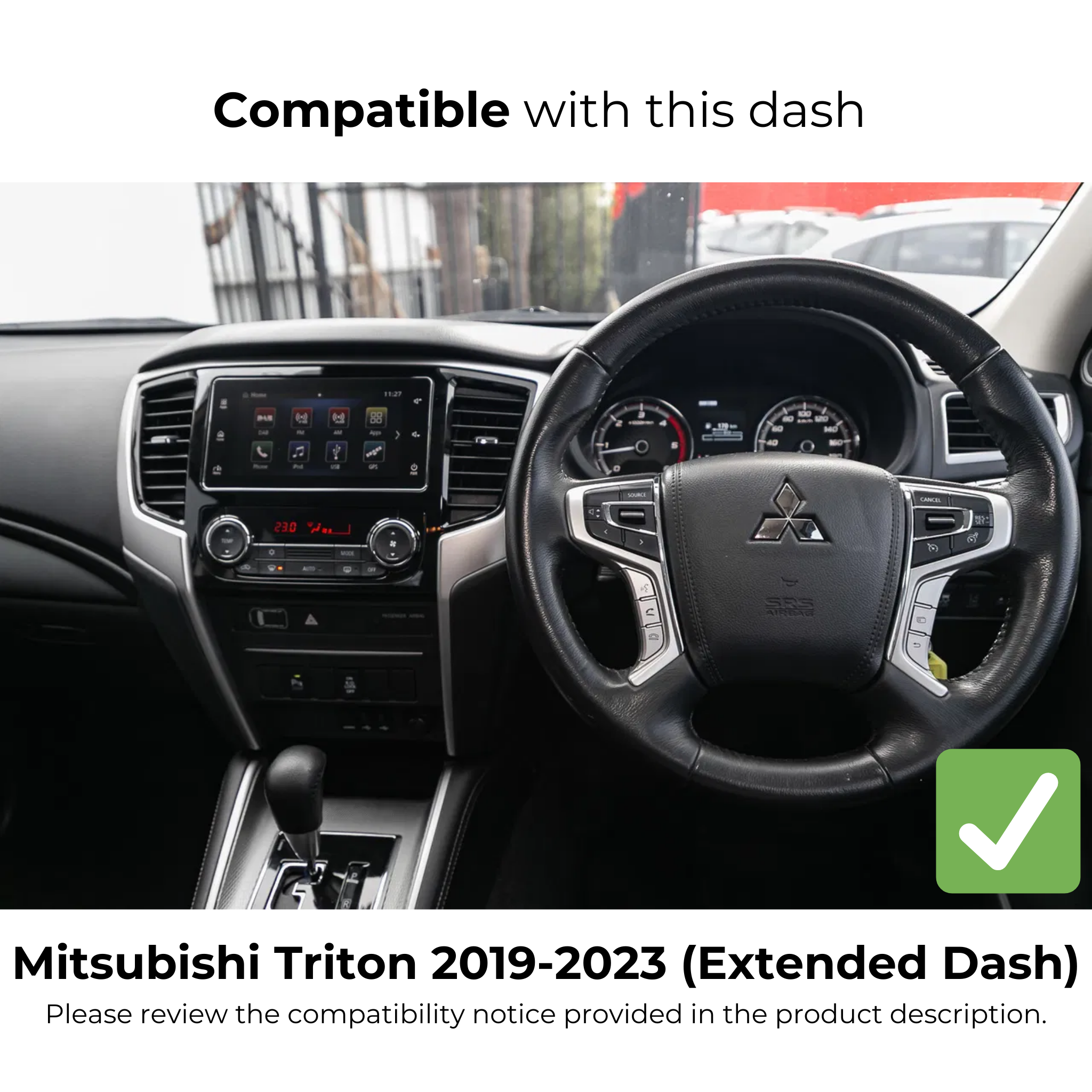 Mitsubishi Triton 2019-2023 | Apple CarPlay & Android Auto Head Unit Upgrade Kit | (Extended Dash)