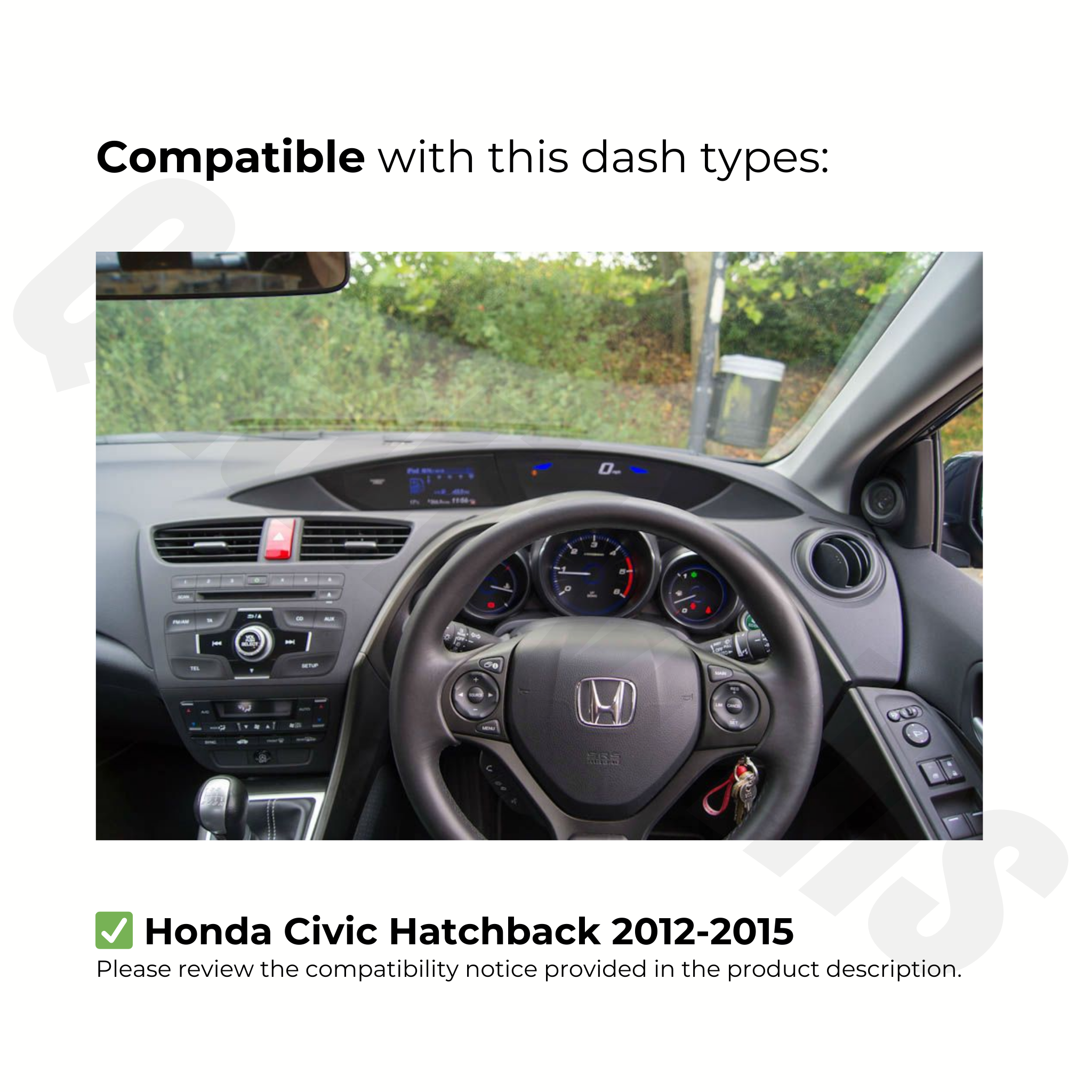 Honda Civic 2012-2015 | Apple CarPlay & Android Auto Head Unit Upgrade Kit | (Hatch)