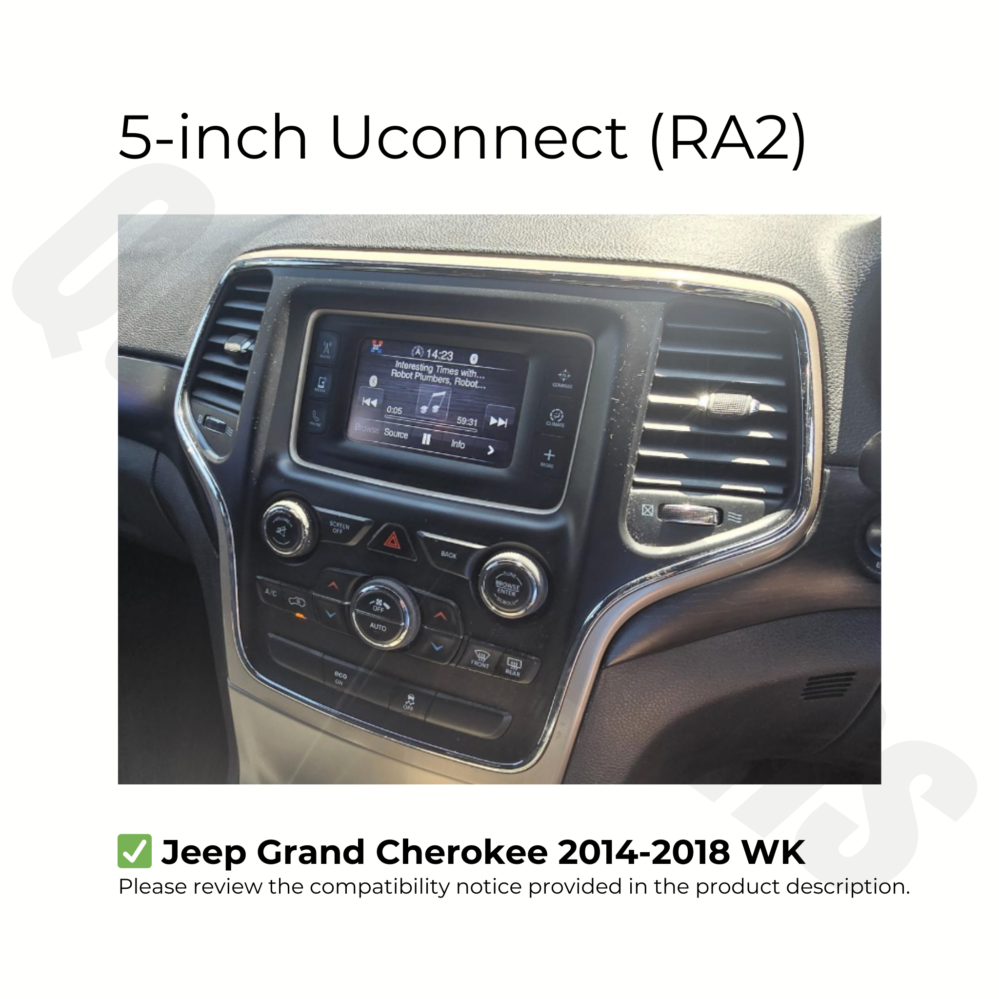 Jeep Grand Cherokee 2014-2021 WK | Apple CarPlay & Android Auto Head Unit Upgrade Kit