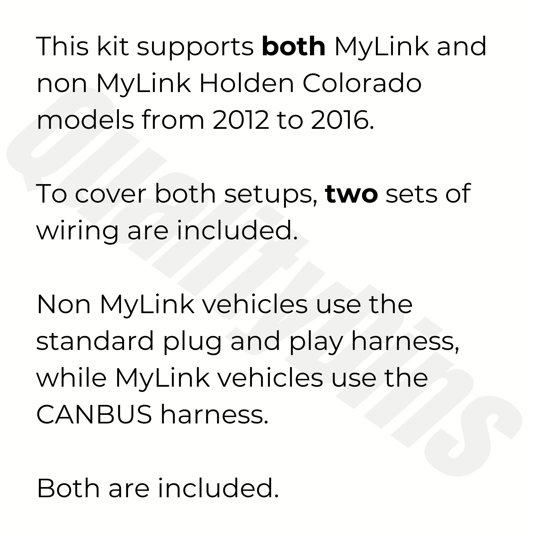 Holden Colorado 2012-2016 | Apple CarPlay & Android Auto Head Unit Upgrade Kit | Fits MyLink & Non-MyLink Models